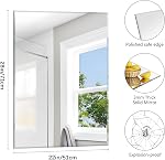 BONEWEI Frameless Miroir de salle de bains, 20x28 miroir rectangle pouces, Miroir mural avec bord poli biseauté, Miroir Vanitypour salle de bains, Salon, Entrée, Chambre, Hall, Cheminée