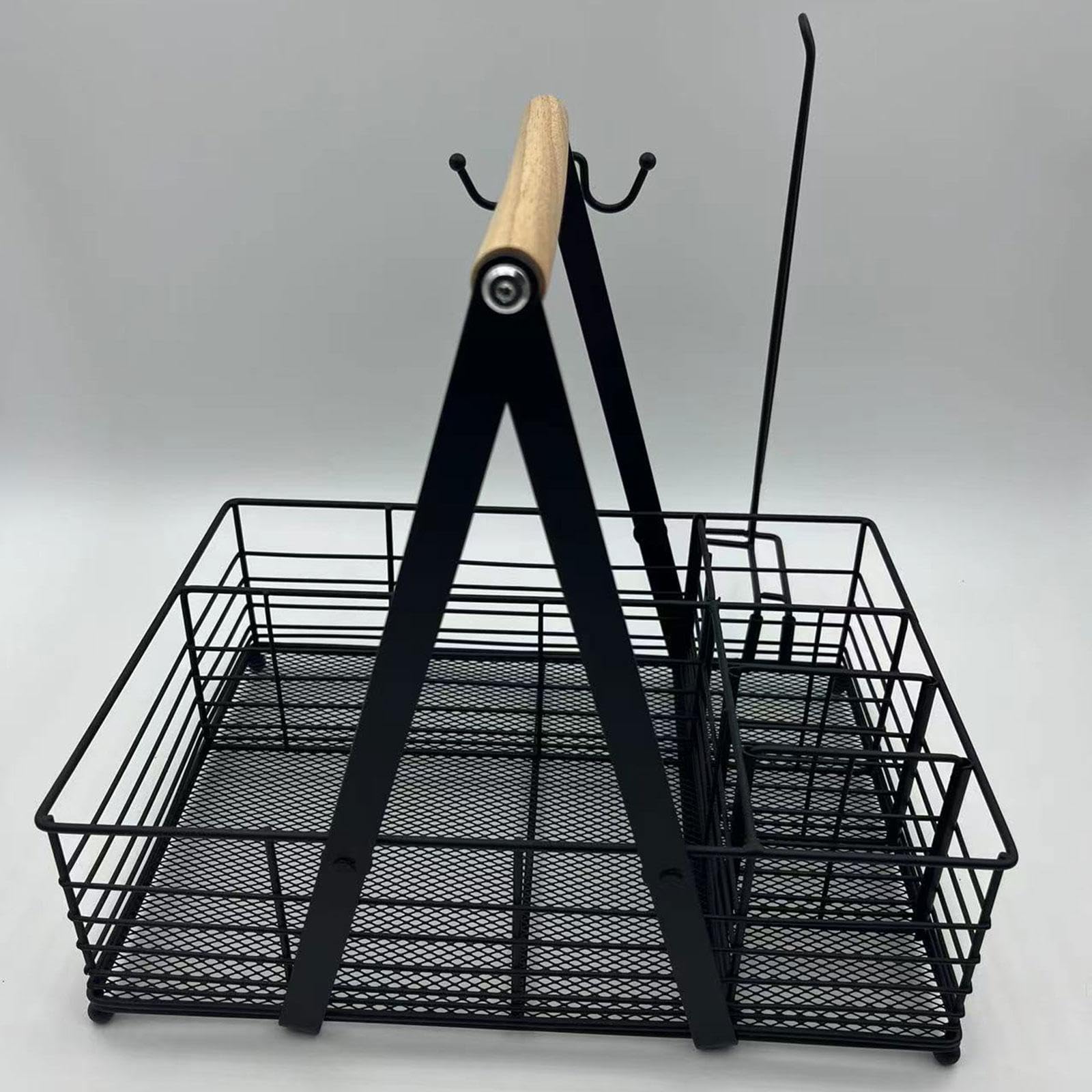 Organizador de Condimentos para Picnic Y Barbacoa con 6 Compartimentos Y Soporte para Utensilios.
