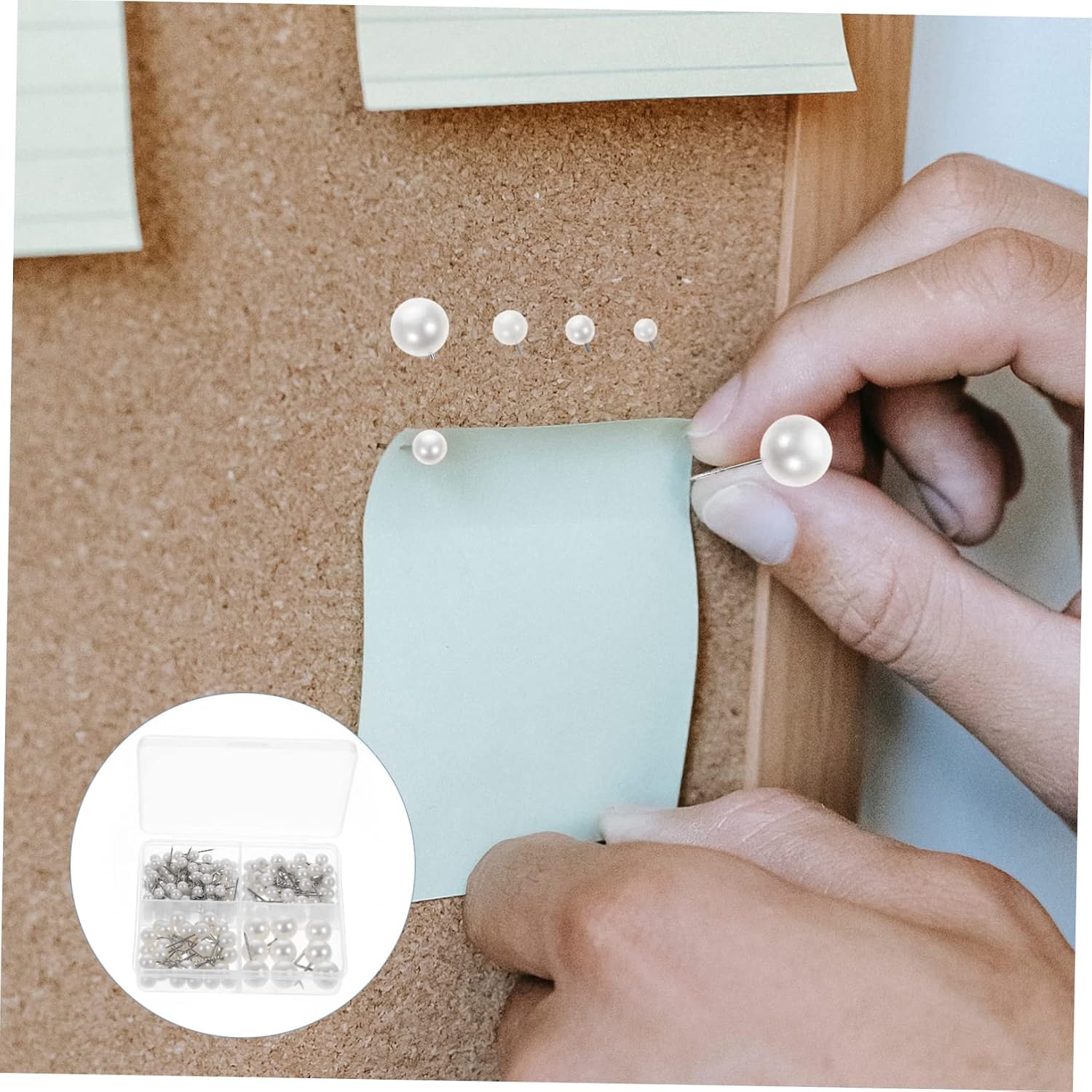 200pcs Cork Board Thumbtack Combination Straight Pins Ball Heads for DIY Craft and Decorative Projects
