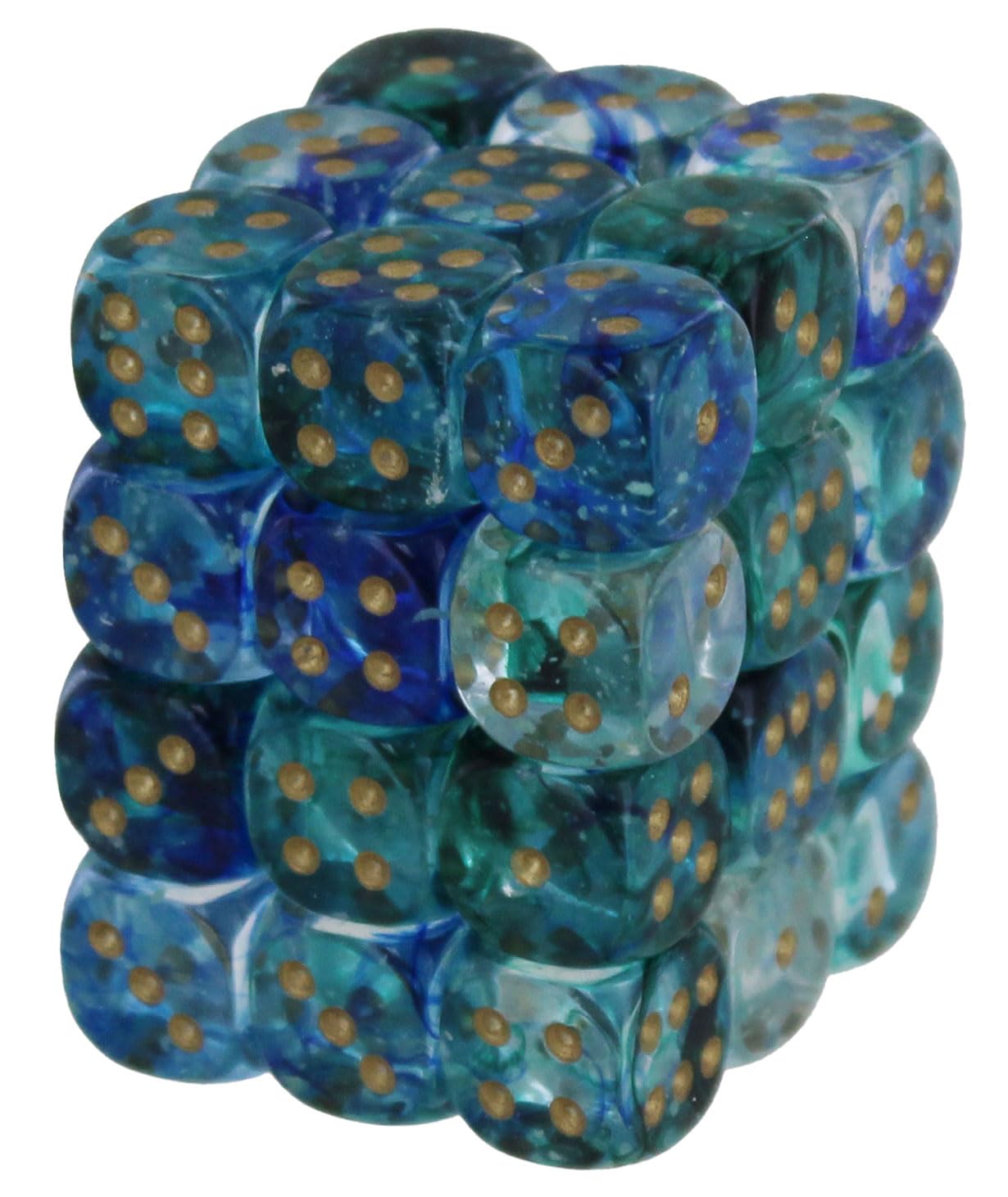Amazon.com: Chessex Nebula 12mm d6 Oceanic/Gold w/Luminary Dice