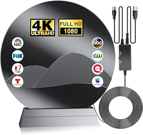 Antena de TV 2023, antena digital para Smart TV, rango de más de 580 millas, potentes antenas de TV compatible con 8K 4K 1080p para todos los