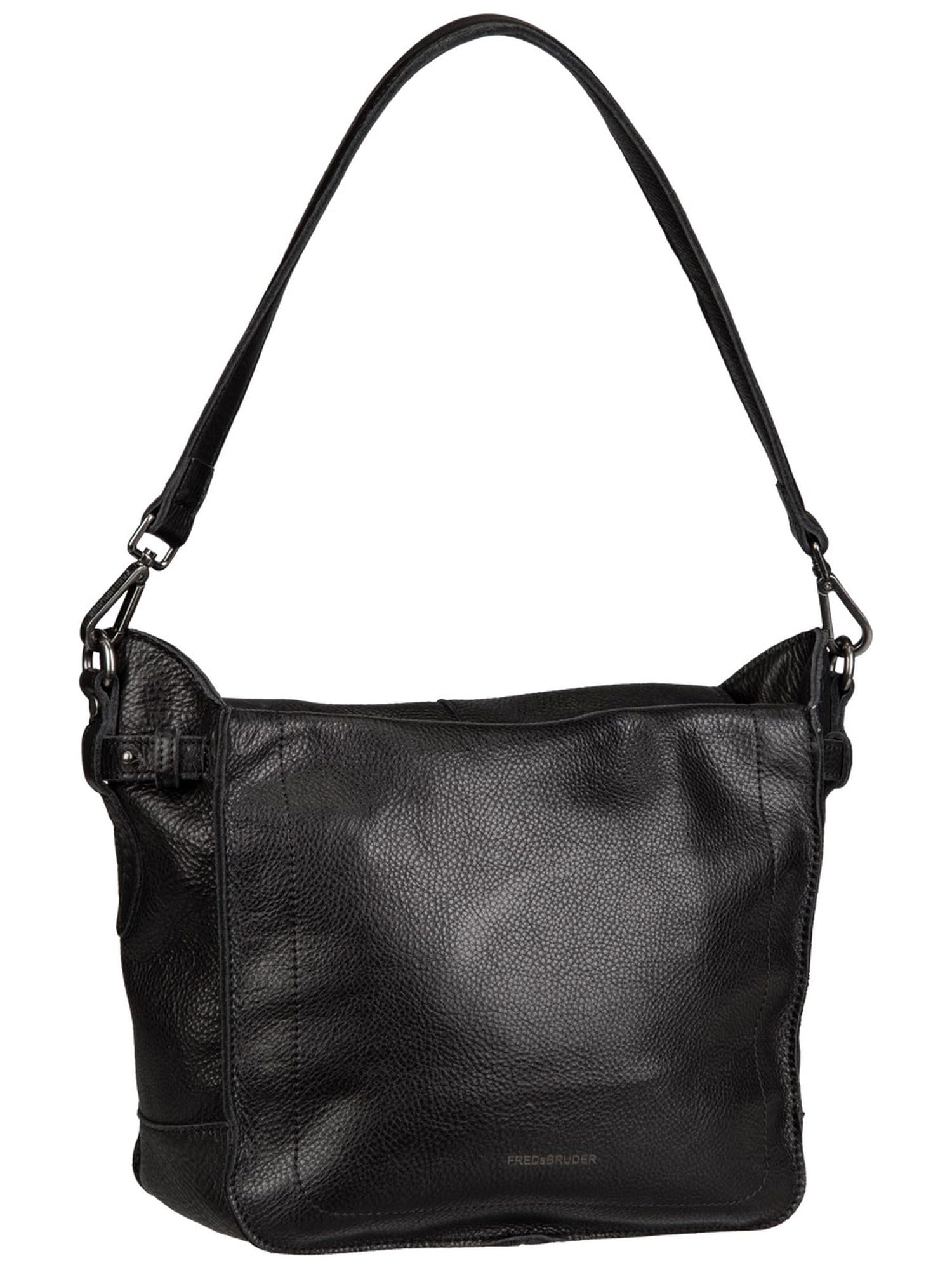 FredsBruder Schultertasche Leder 26.5 cm schwarz