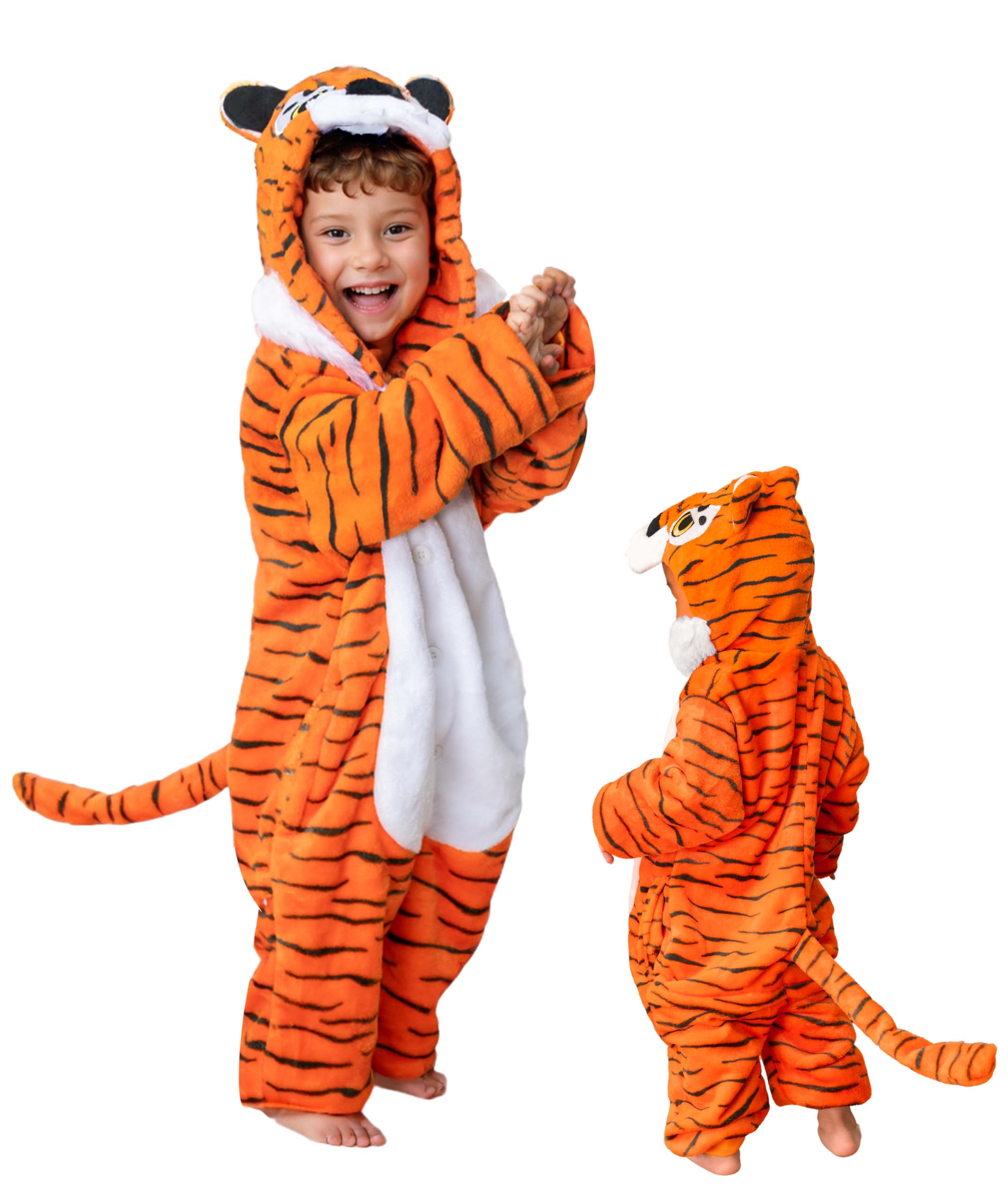 Seawhisper Tiger Costume Kids Tiger Onesie Toddler Baby Halloween Unisex 5-7 Years