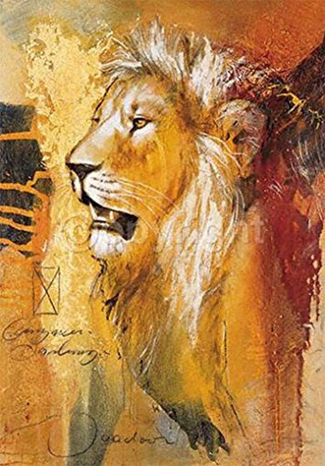 Amazon.com: buyartforless Wildlife Lion by Joadoor 39.5x27.5 Art