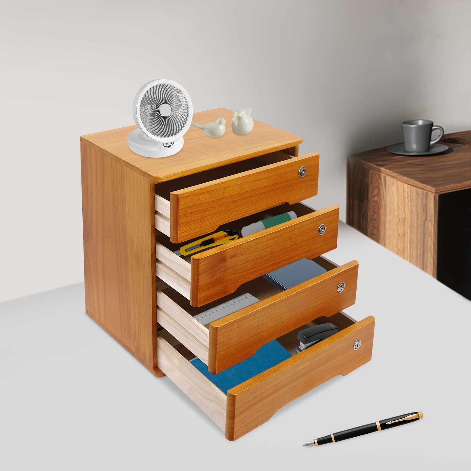 Organizzatore da scrivania per ufficio, organizer a 4 livelli, per scrivania, camera da letto, vanità, cucina (40 x 28 x 40,5 cm)
