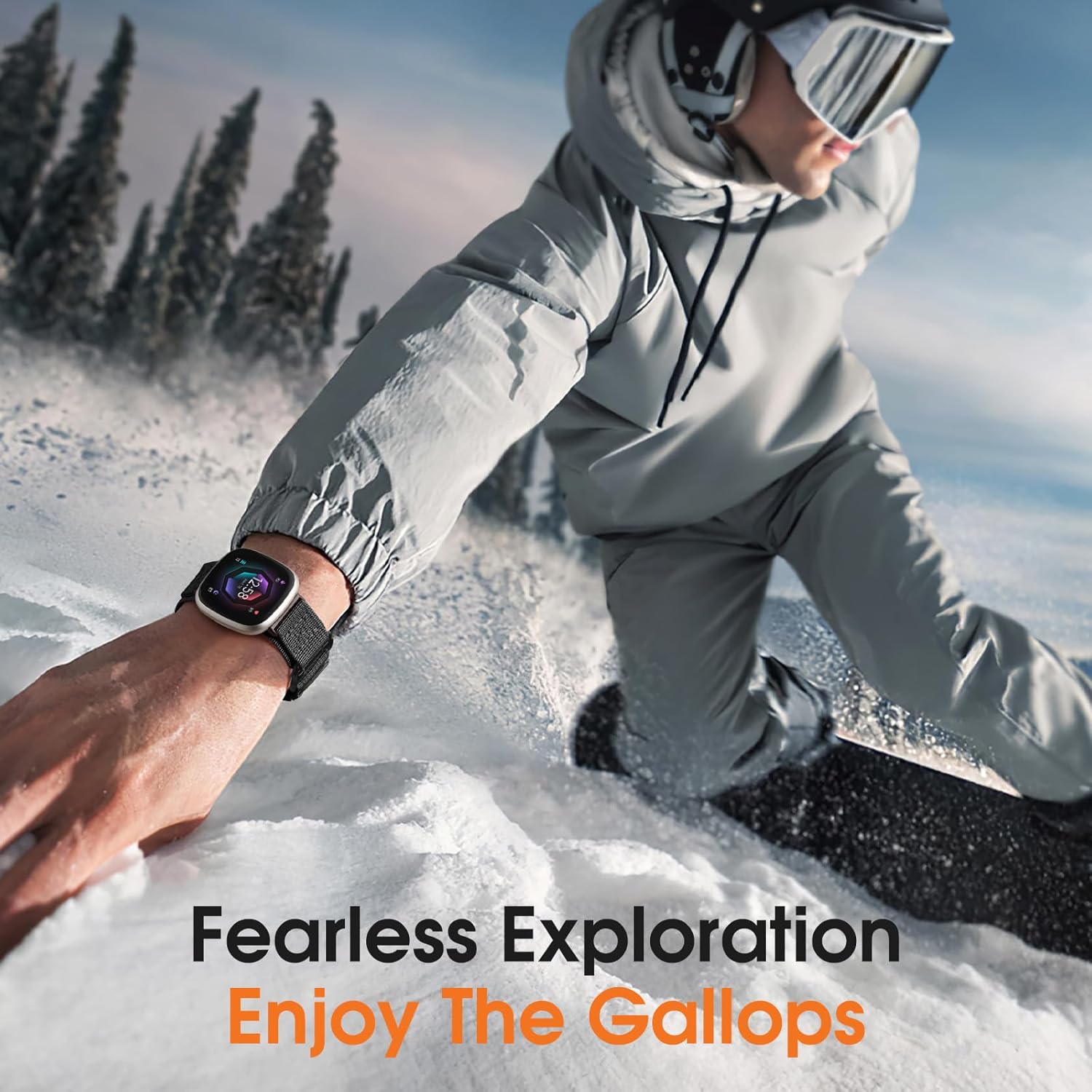 Bandletic Tactical Rugged Bands Compatible with Fitbit Versa 4 Bands/Versa 3/Sense 2/Sense, Soft Durable Military Nylon Solo Loop Sport Straps