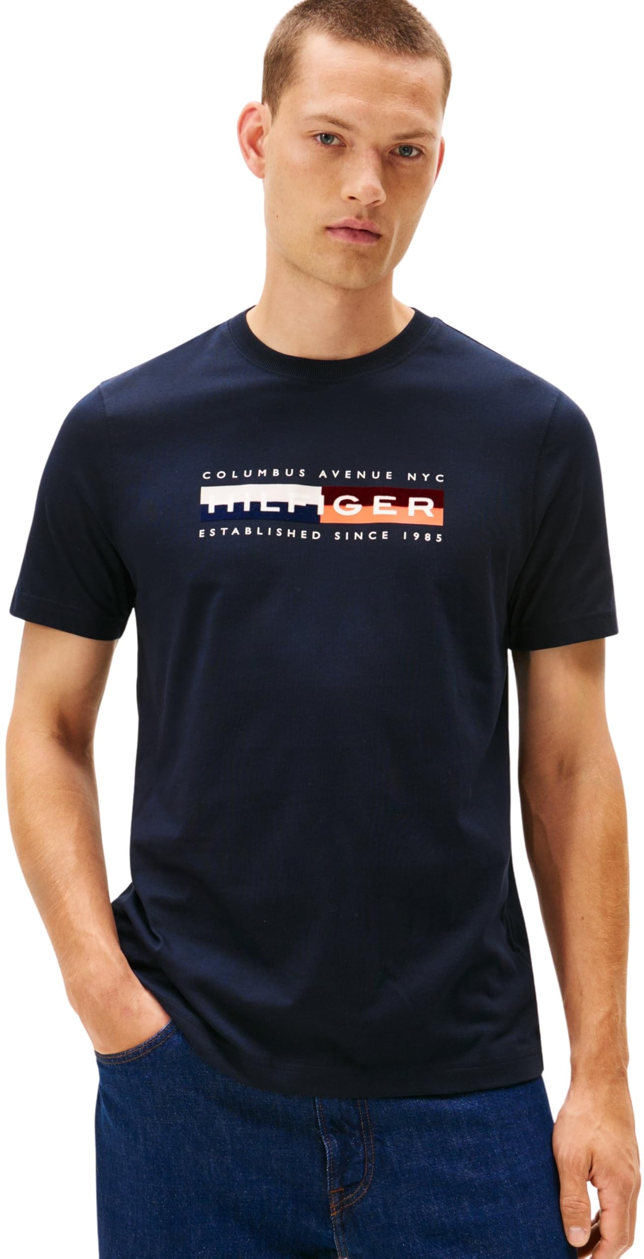 Tommy Hilfiger Men's  Navy T-Shirt in Size M, BrandAlley
