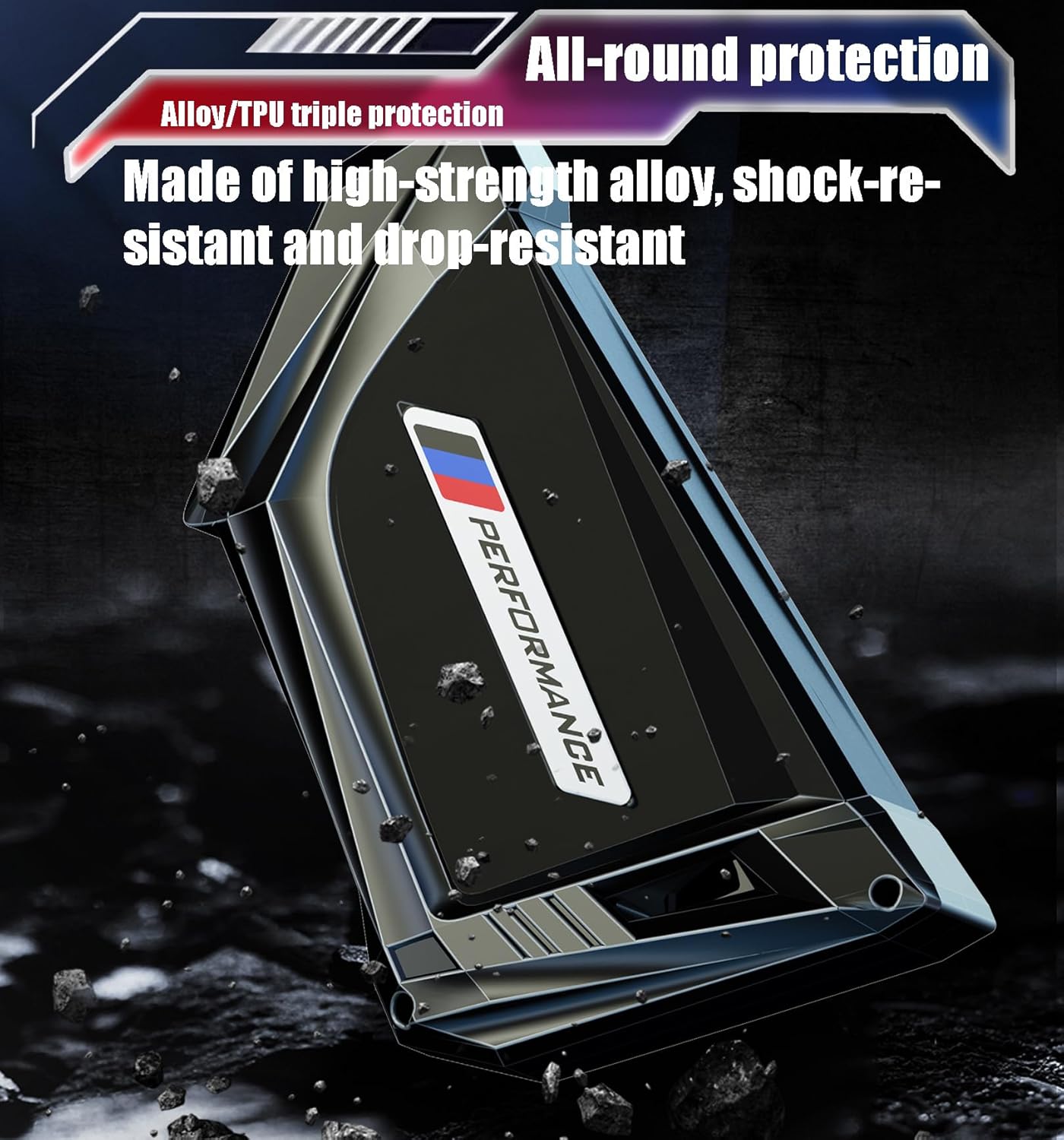 Egreat Key Fob Case Cover Compatible with BMW 5 6 7 Series X1 X2 X3 X5 X6 GT Series, Metal Key Fob Shell Keychain Holder Silicone Rubber Remote for BMW Accessories (Silver)