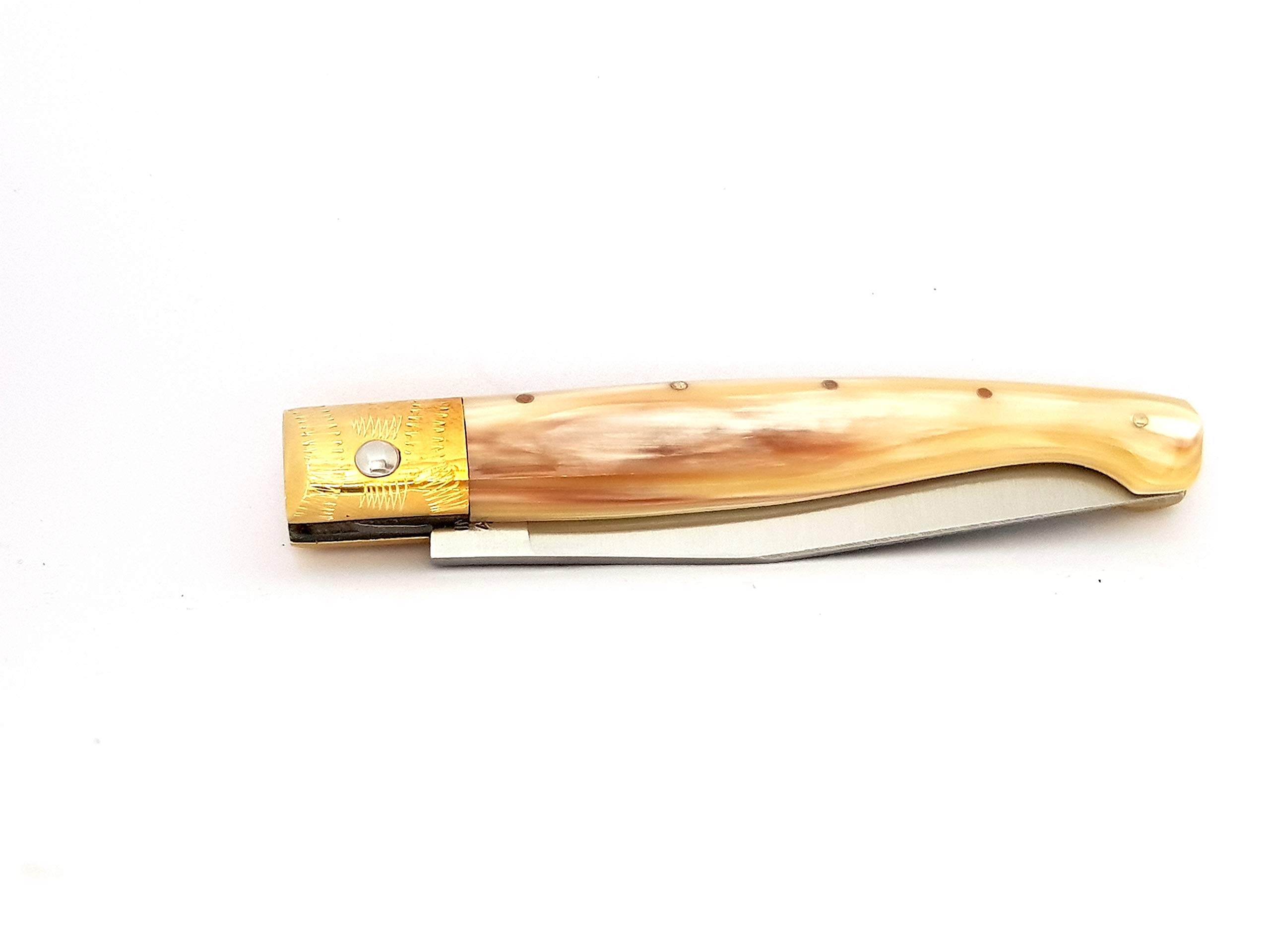 artigiano roberto monni Coltello Artigianale SARDO PATTADA Tascabile Manico in Corno Collezione Sardegna Art 45