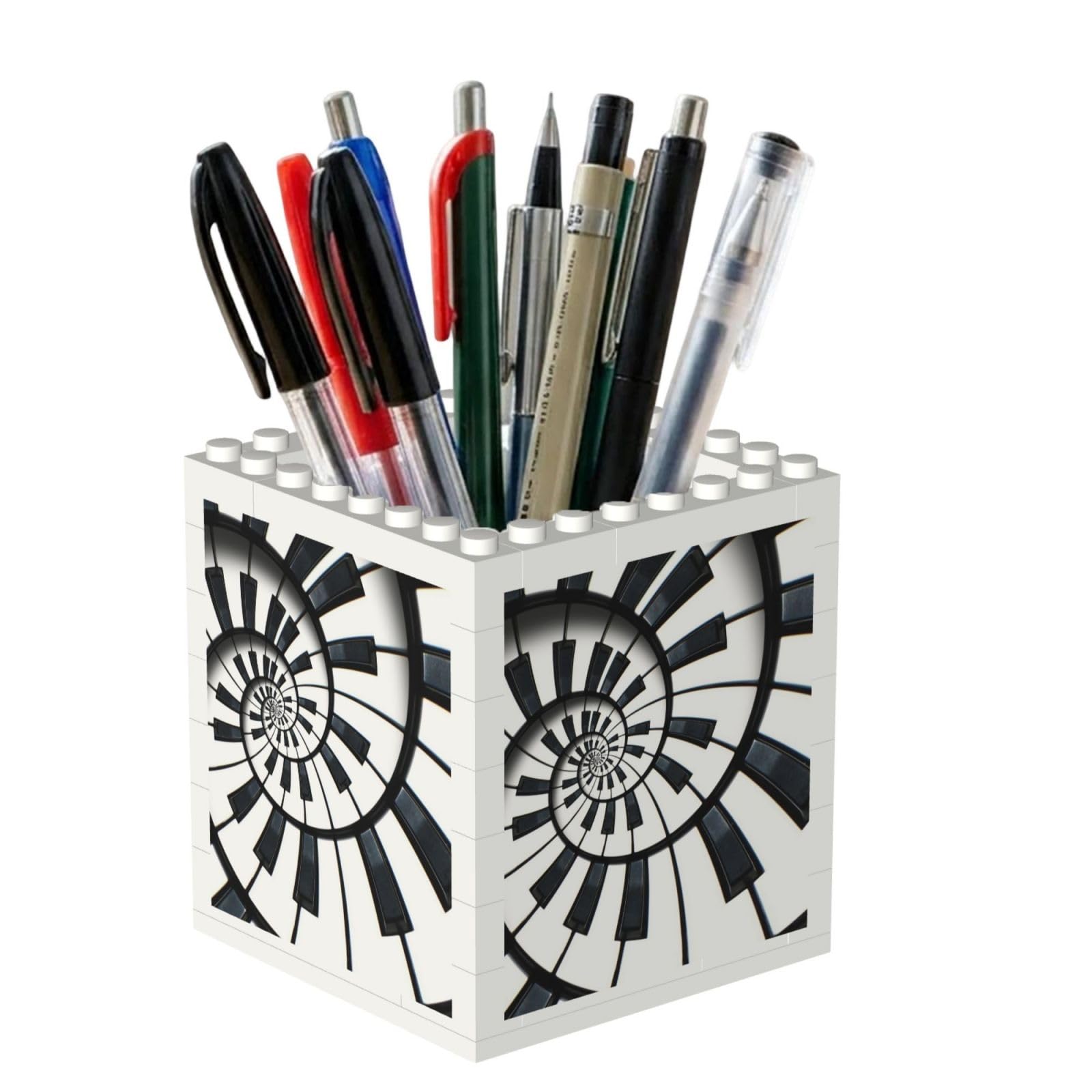 Poadnly Piano Keyboard, Pen Pot Pencil Holder for Office Home School, Compact Desk Organiser for Office Stationery