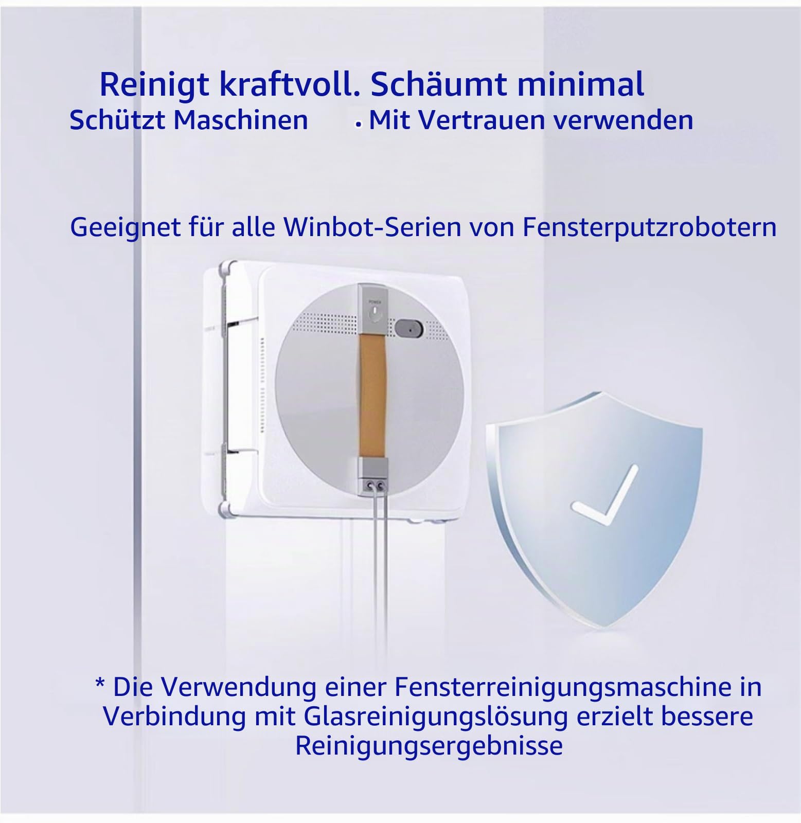 Fensterreinigungslösung, kompatibel mit ECOVACS Winbot W2 PRO Omni/W2 Omni/W2 PRO/W1 PRO/WINBOT MINI – streifenfreie Glasreinigerflüssigkeit(1 pack)