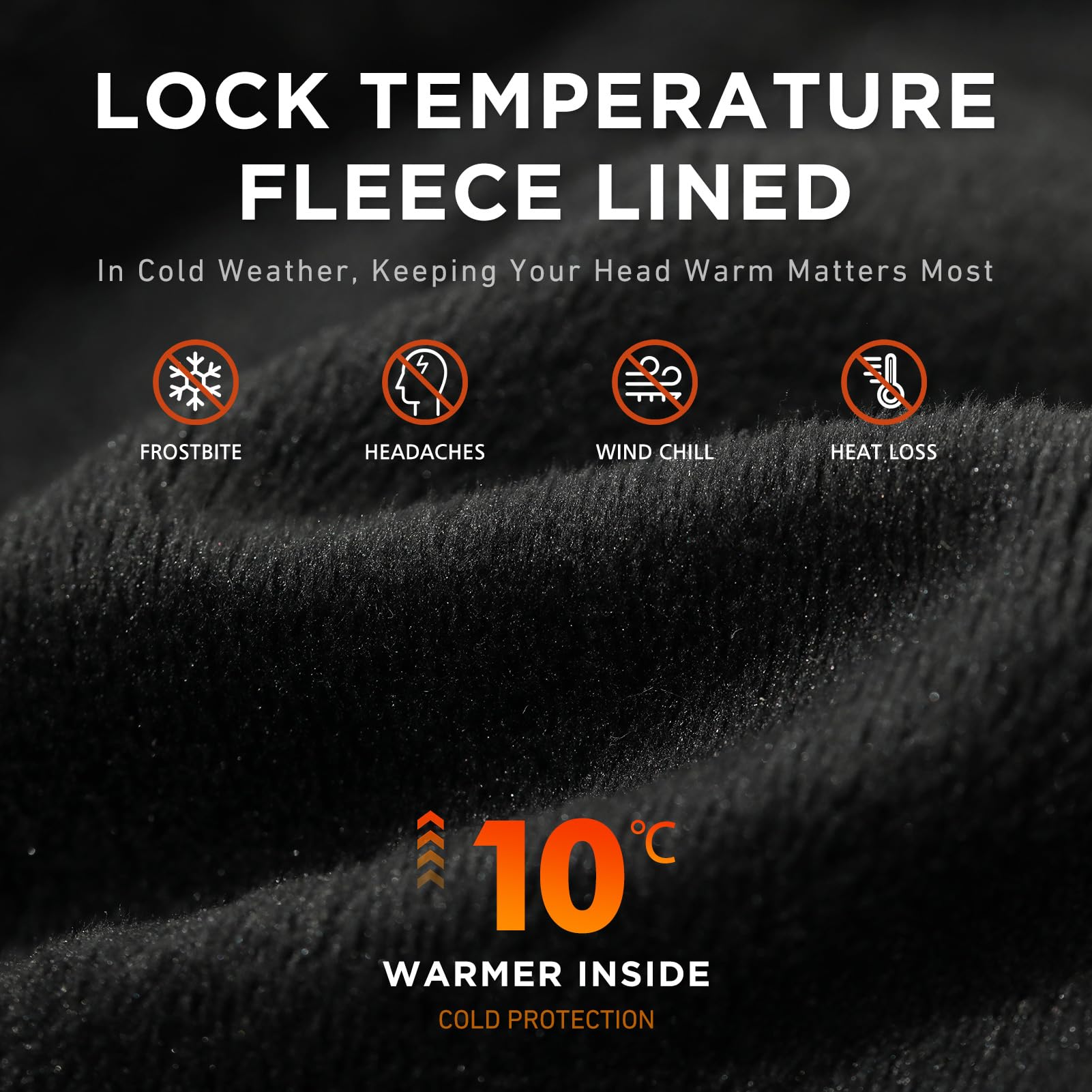 TOP-EX Schwarz wasserdichte Wintermütze Herren & Damen, Warme Fleece-gefütterte Strickmütze Beanie, Atmungsaktive