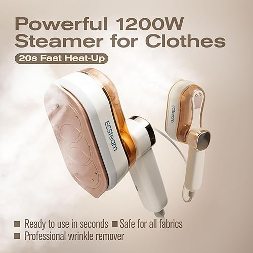 Miniatura 2 de Steamer for Clothes & Iron 2 in 1, Portable Clothes Steamer Handheld & Travel Steam Iron for Clothes, 1200W 20s Fast Heat-Up, Foldable Design, 180ml
