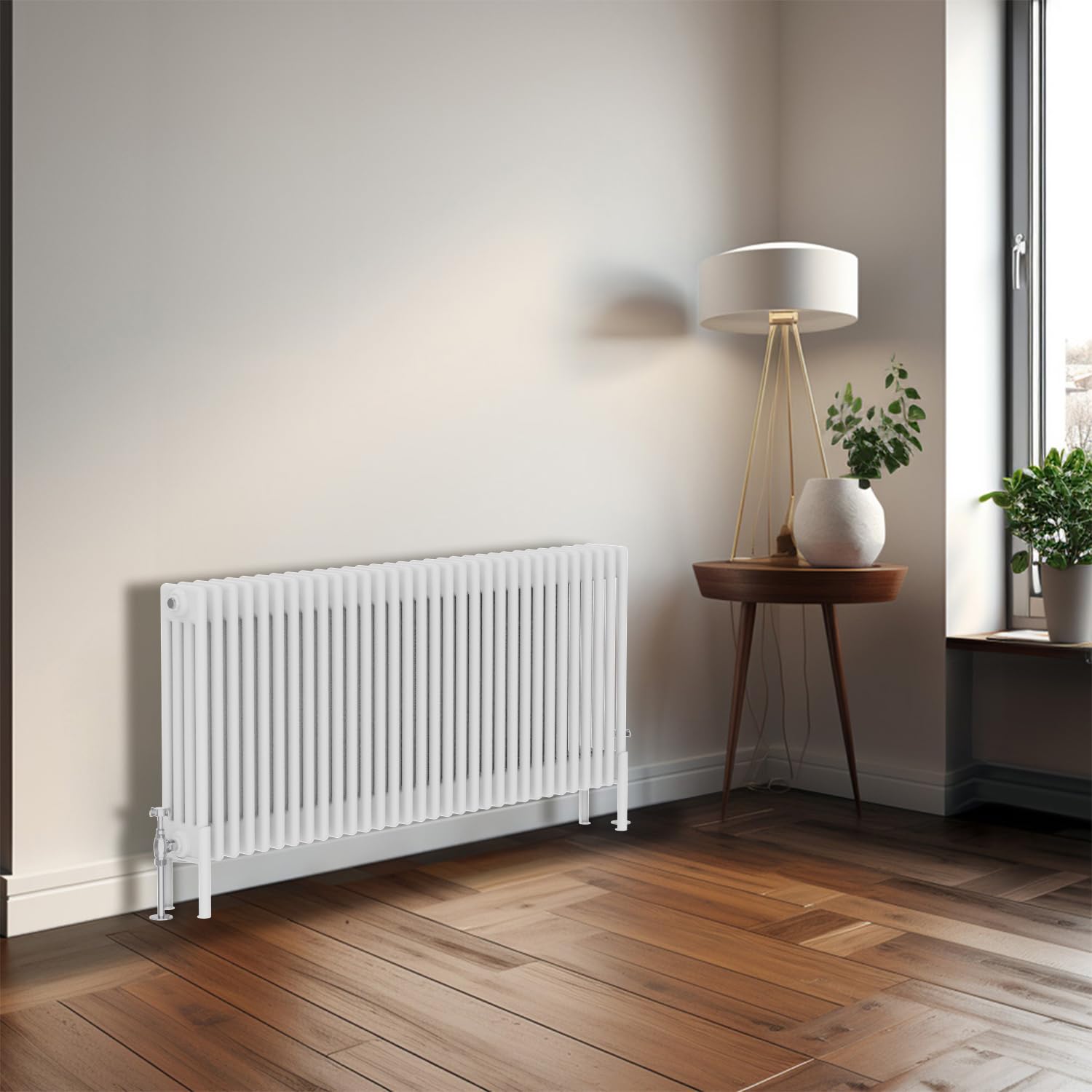 Blümme White 600 X 1460Mm Horizontal Cast Iron Radiator 4 Column