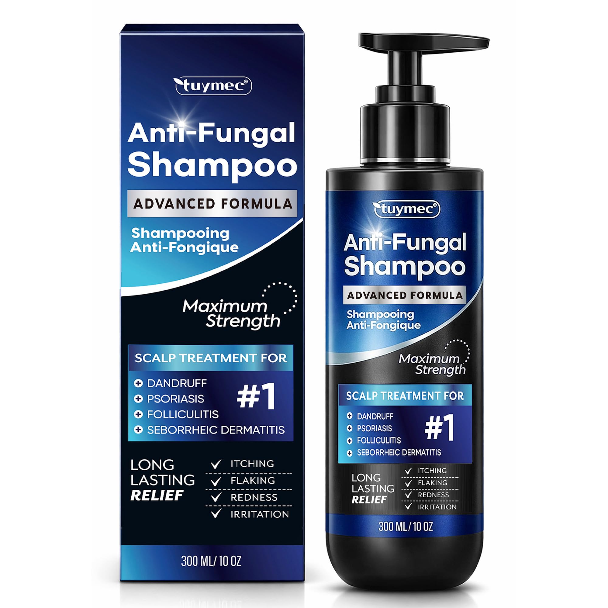 Psoriasis Shampoo, Seborrheic Dermatitis Folliculitis Shampoo, Anti-Fungal and Anti-Dandruff for Men and Women 300ML.