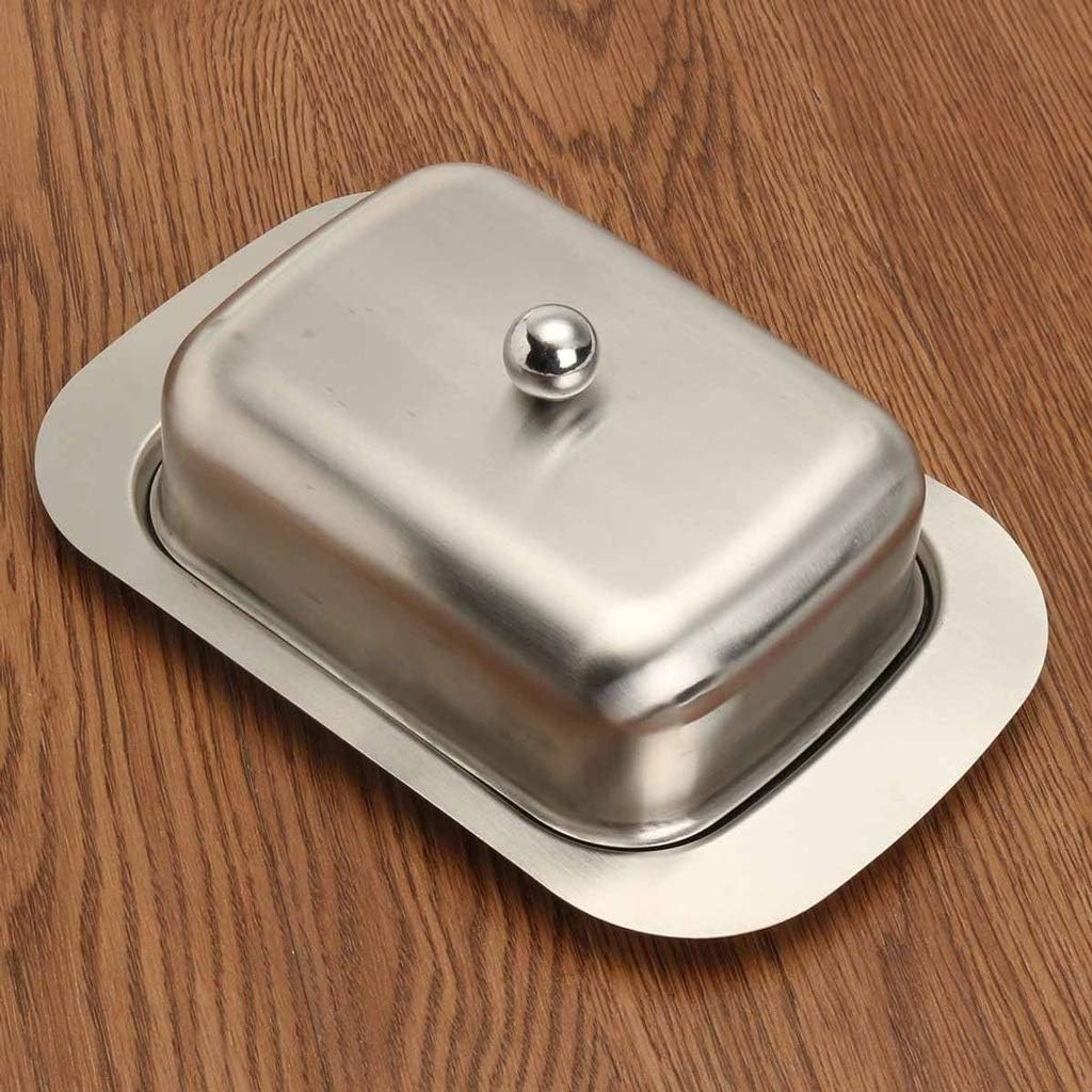 Butter Container Stainless Steel Butter Dish, Butter Dish with Easy to Hold Lid, Traditional Kitchen Accessory for All Types of Butter (Color : A)