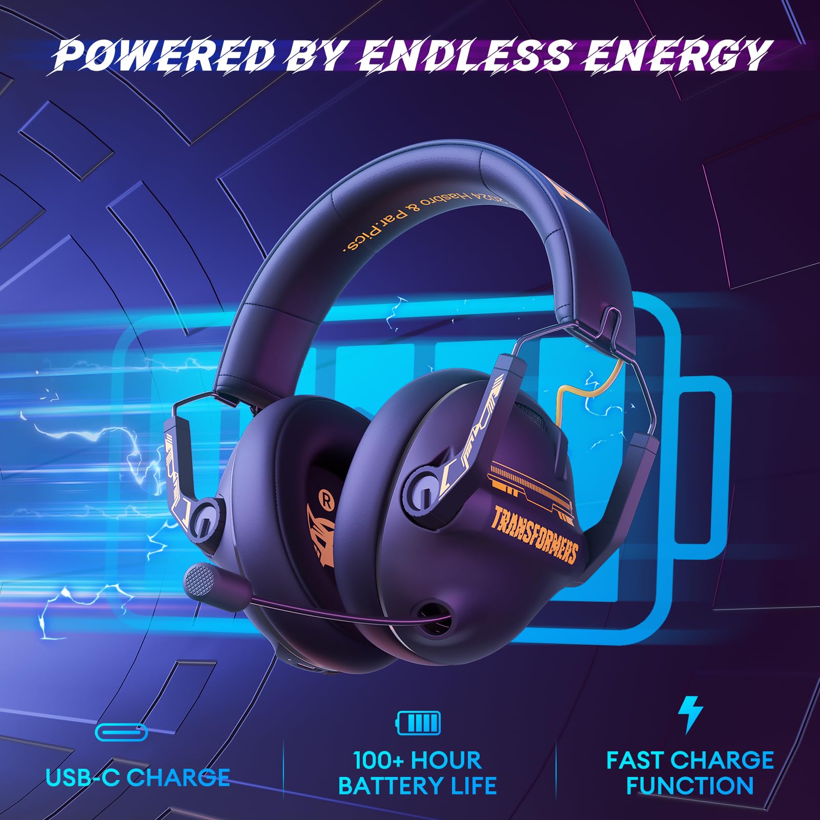 Transformers Wireless Gaming Headset for Mic Retractable, 7.1