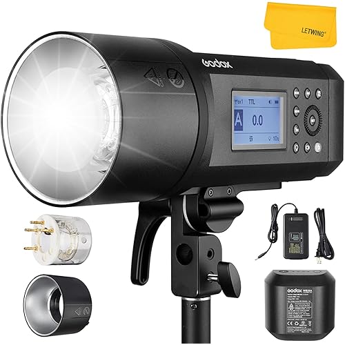 Godox AD600Pro AD600 Pro TTL Studio Flash 2.4G Wireless X System HSS 1/8000s with High Performance Li-ion Battery Outdoor Strobe Compatible for Canon E-TTLII Nikon Sony Fuji Olympus Panasonic Camera