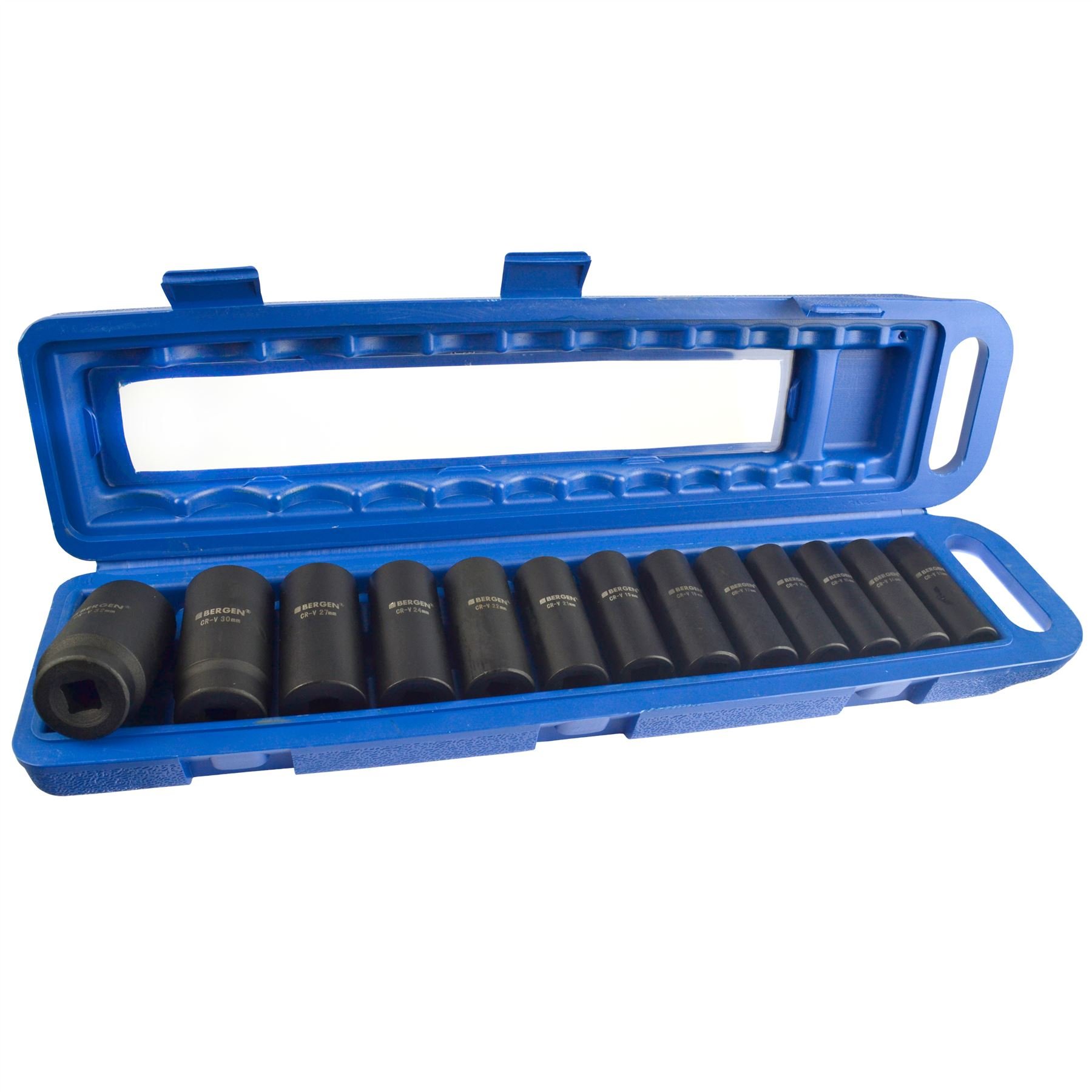 Ab Tools 1/2" Drive Deep Metric Impact Sockets 13Pcs 12 Sided 13Mm - 32Mm By Bergen At392