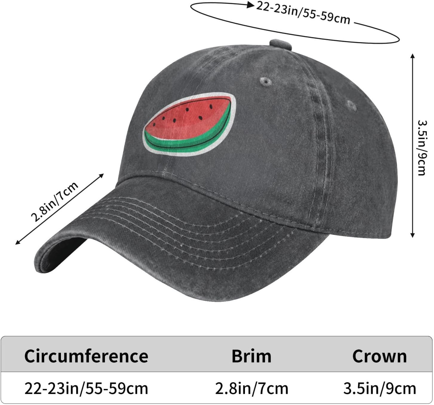Summer Watermelon Smoothie Baseball Cap Golf Dad Hat Adjustable Original Classic Low Profile Cotton Hat Men Women - Image 3