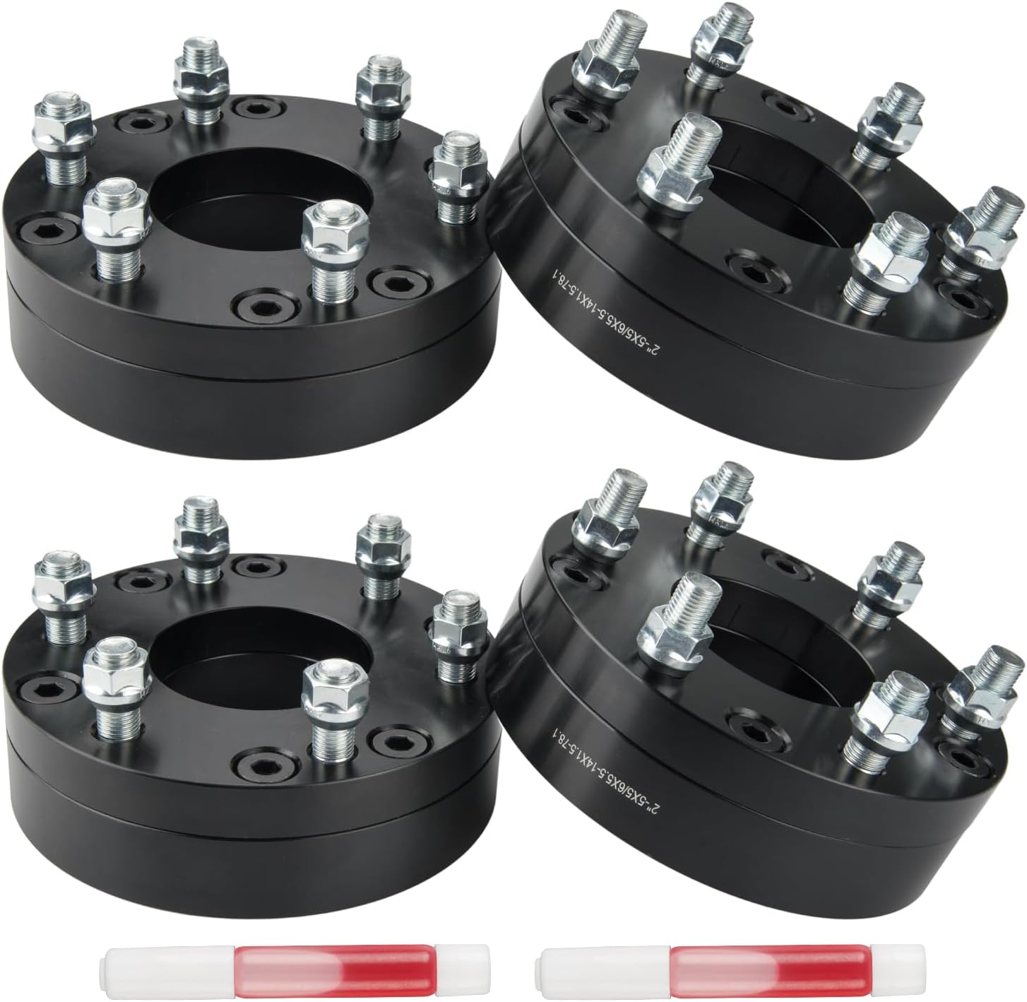 Forged 5x5 to 6x5.5 2 inch Wheel Adpaters,2 inch Wheel Adpaters,78.1mm Hub Bore M14x1.5 Thread Pitch Adapters Fits for GrandCherokee,Wrangler,C1500,Tahoe,Duran,4pcs