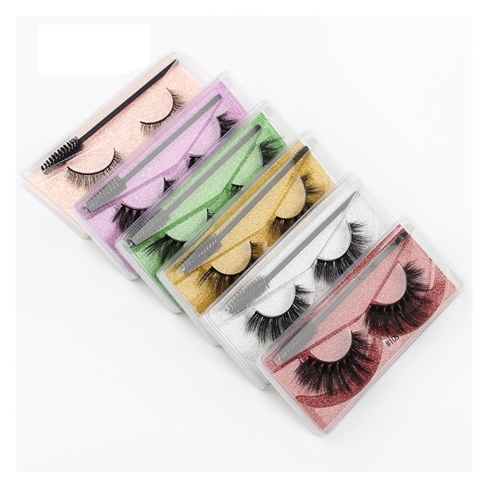 3D Lashes Naturalne rzęsy Dramatyczne sztuczne rzęsy Pędzel Faux Cils Makijaż Sztuczne przedłużanie rzęs maquiagem (Kolor: Mix 20 par, Rozmiar: Rzęsy 11-15 mm)