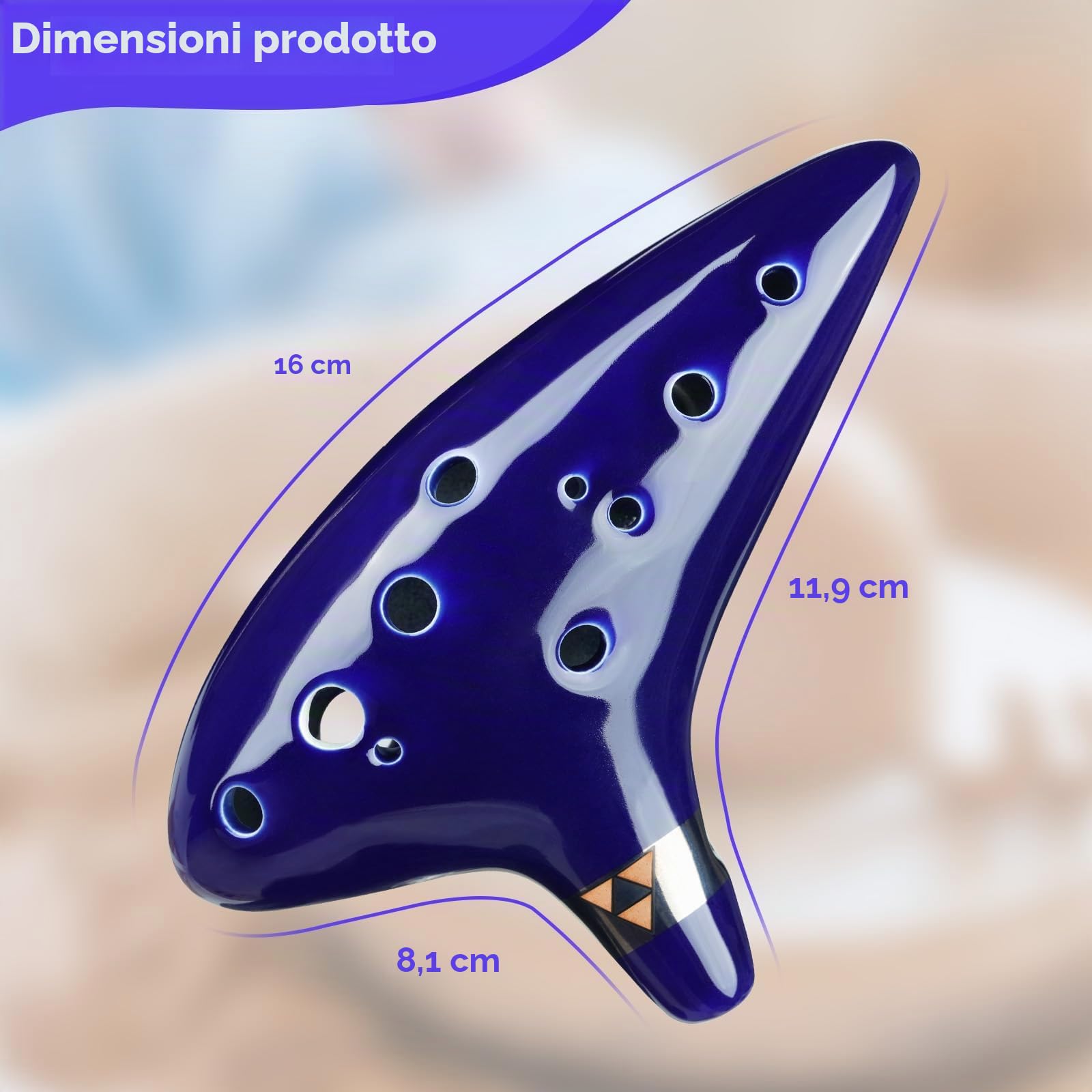 Ohuhu Zelda Ocarina Strumento con cordino da collo e libro canzoni, 12 Foro Ocarina di Ceramica Alto C leggenda di Zelda Ocarina Flute Strumento, espositore a mano e custodia protettiva nera Blu