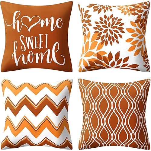 Maple Leaf Red Pillow Covers 18x18 Set of 4