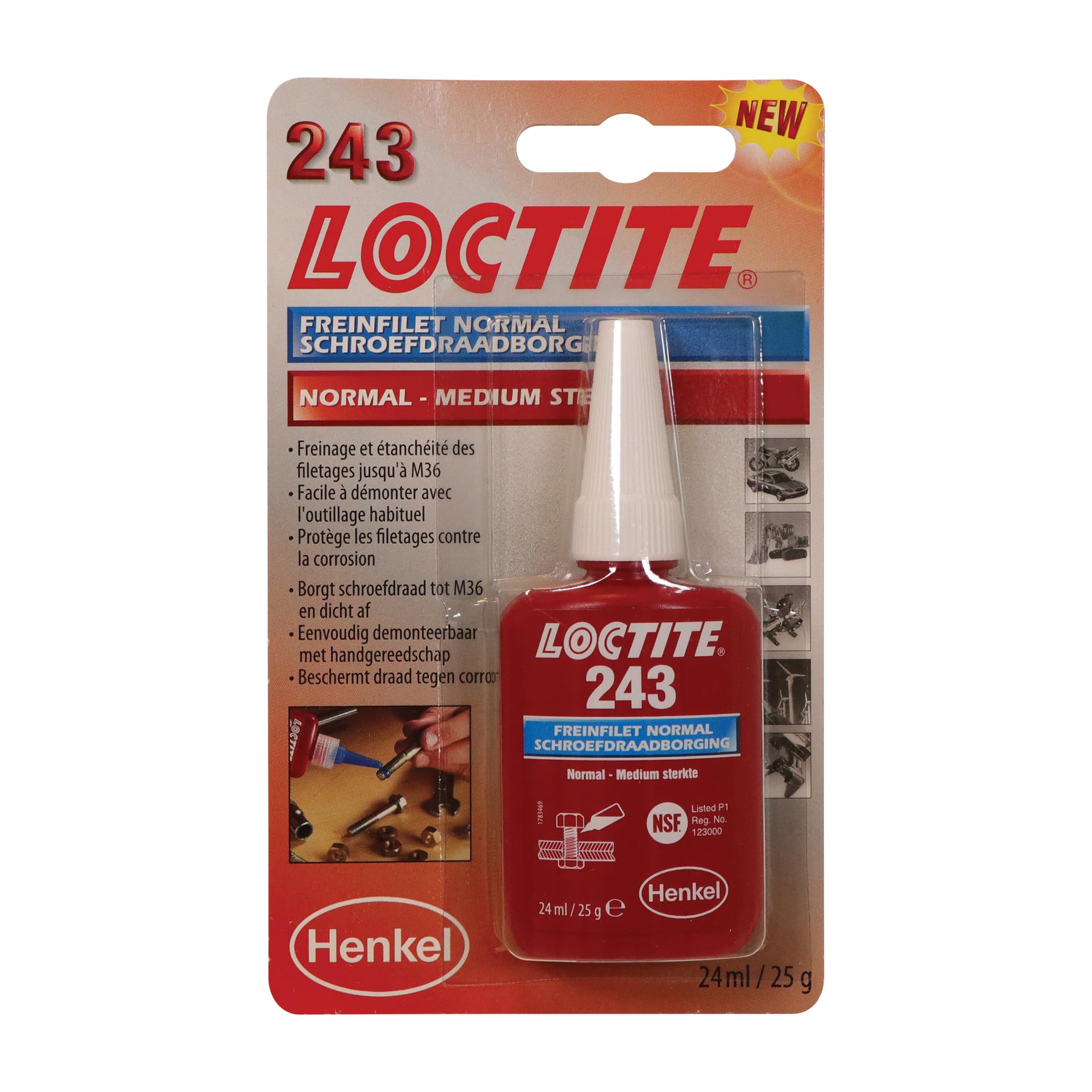 Loctite LT 1831702 Freinfilet normal, Blanc, 24 g