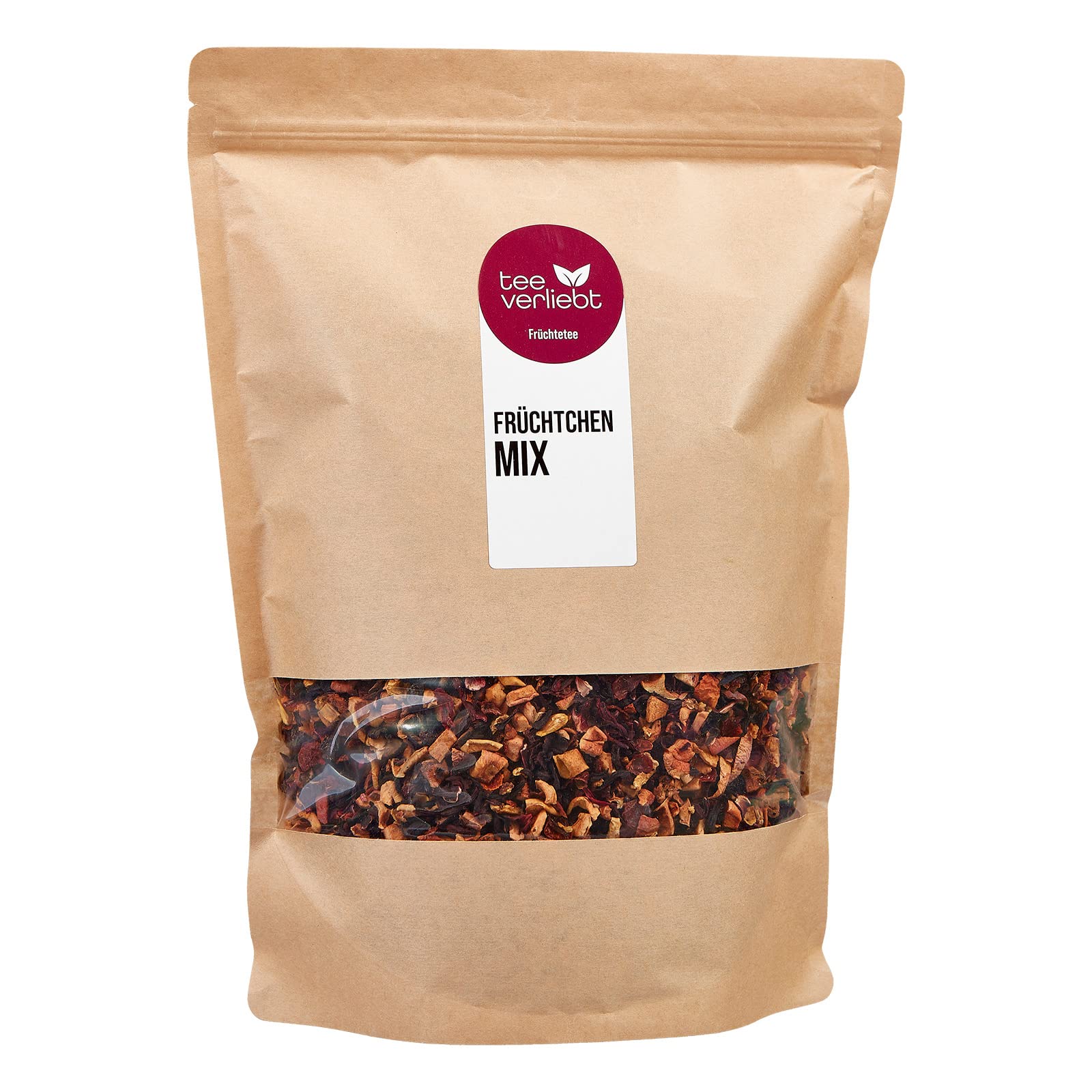 FRUTEGLoser Fruit Tea Fruit Mix 1000 g | Fruit tea loose - finest leaf quality | Naughty fruit tea mix with slightly sweet grade ideal as a nursery | Fruit tea loose 1 kg