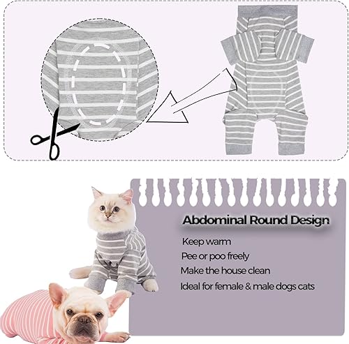 Miniatura 3 de Medical Pet - Traje quirúrgico para mascotas, camisa para perro con manga larga, ropa para gatos, Cambridge, XXS