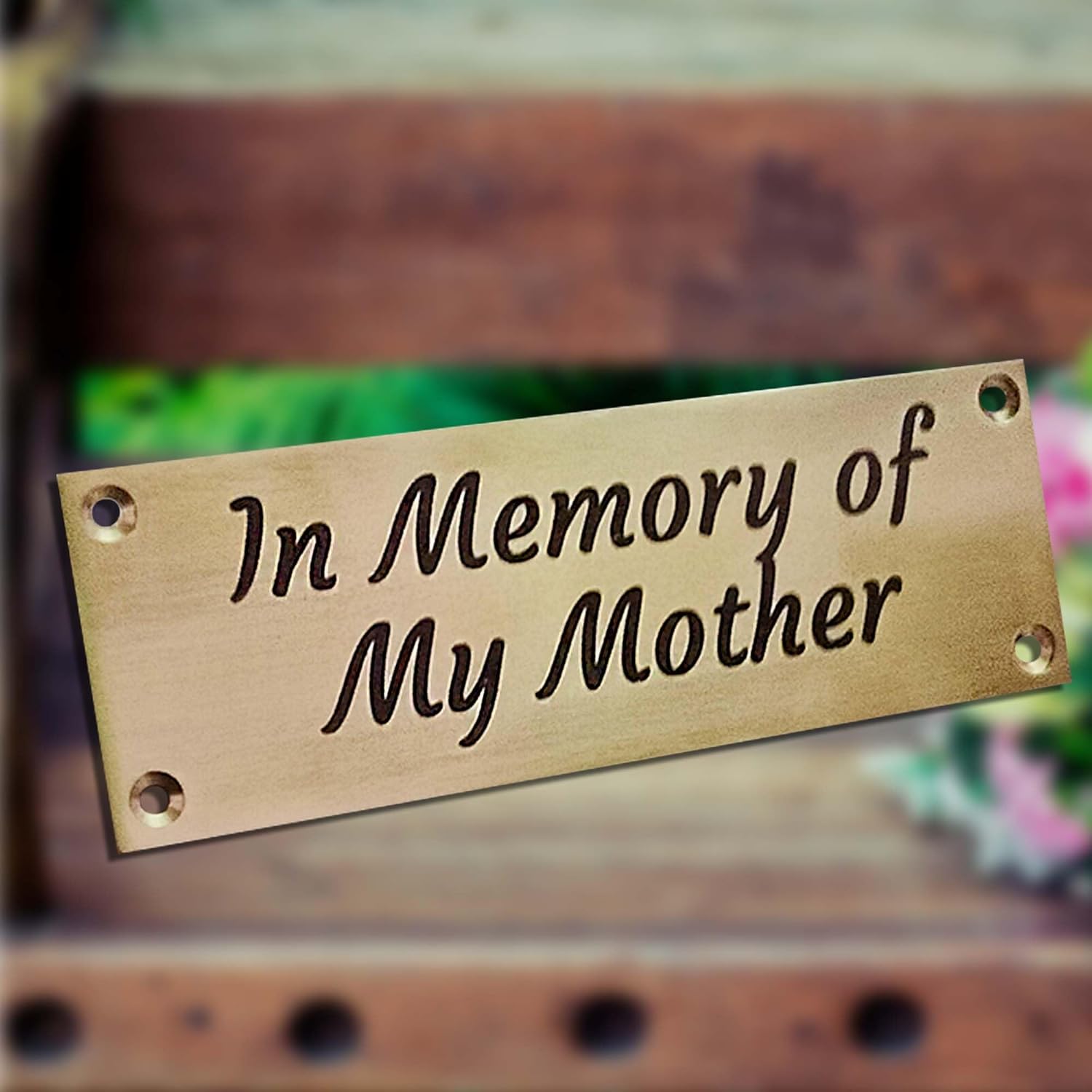 Custom Brass Memorial Plaque | Personalized Engraved Name Plate | Perfect for House Signs, Memorials, Remembrance Sign & House Marker" (15x5 Cm)