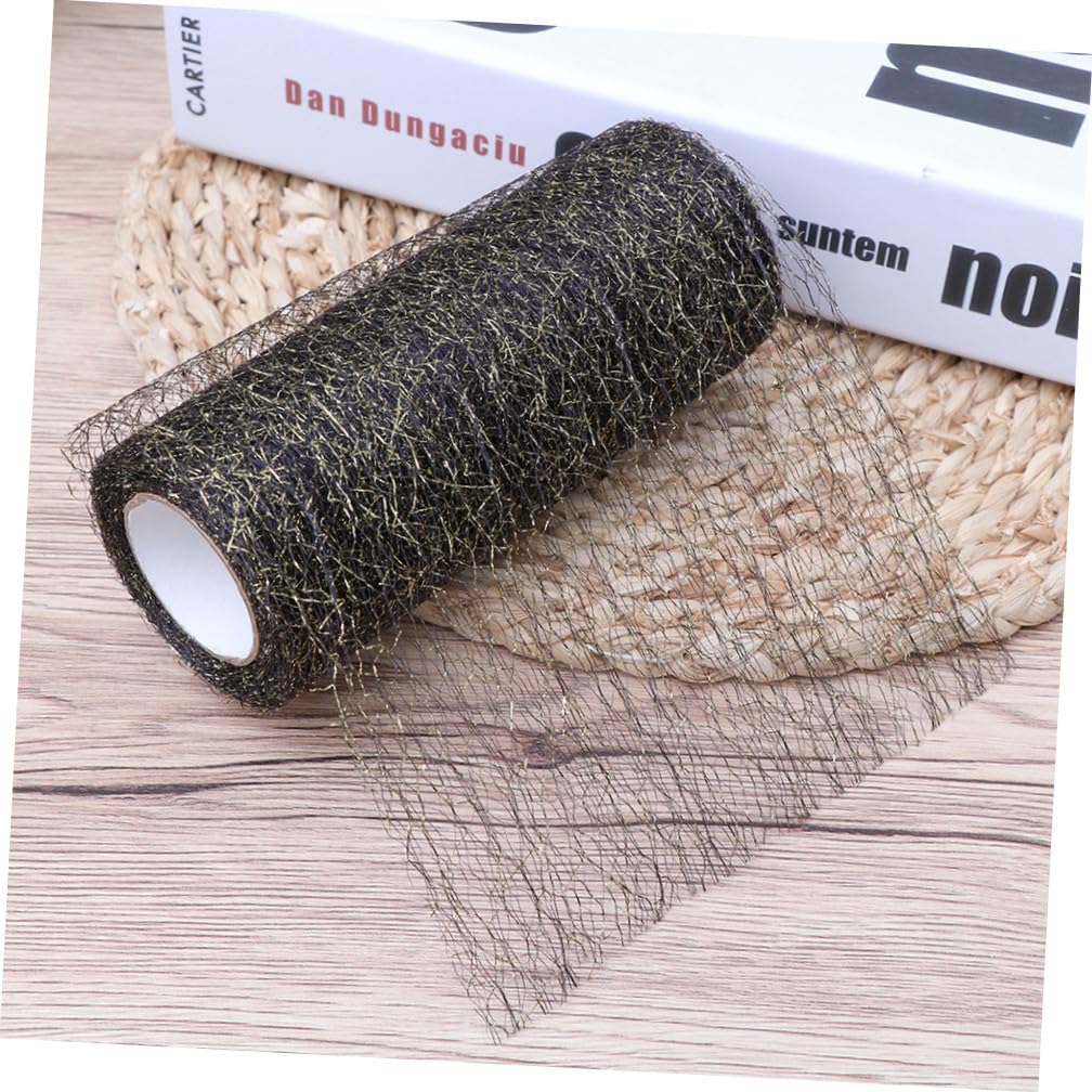 NUOBESTY 6pezzi Tulle Yards Nastro Decorativo Per Matrimonio Feste e Fai Da Te Nero Oro e Oro Per Gonne Tutù e Decorazioni Artigianali