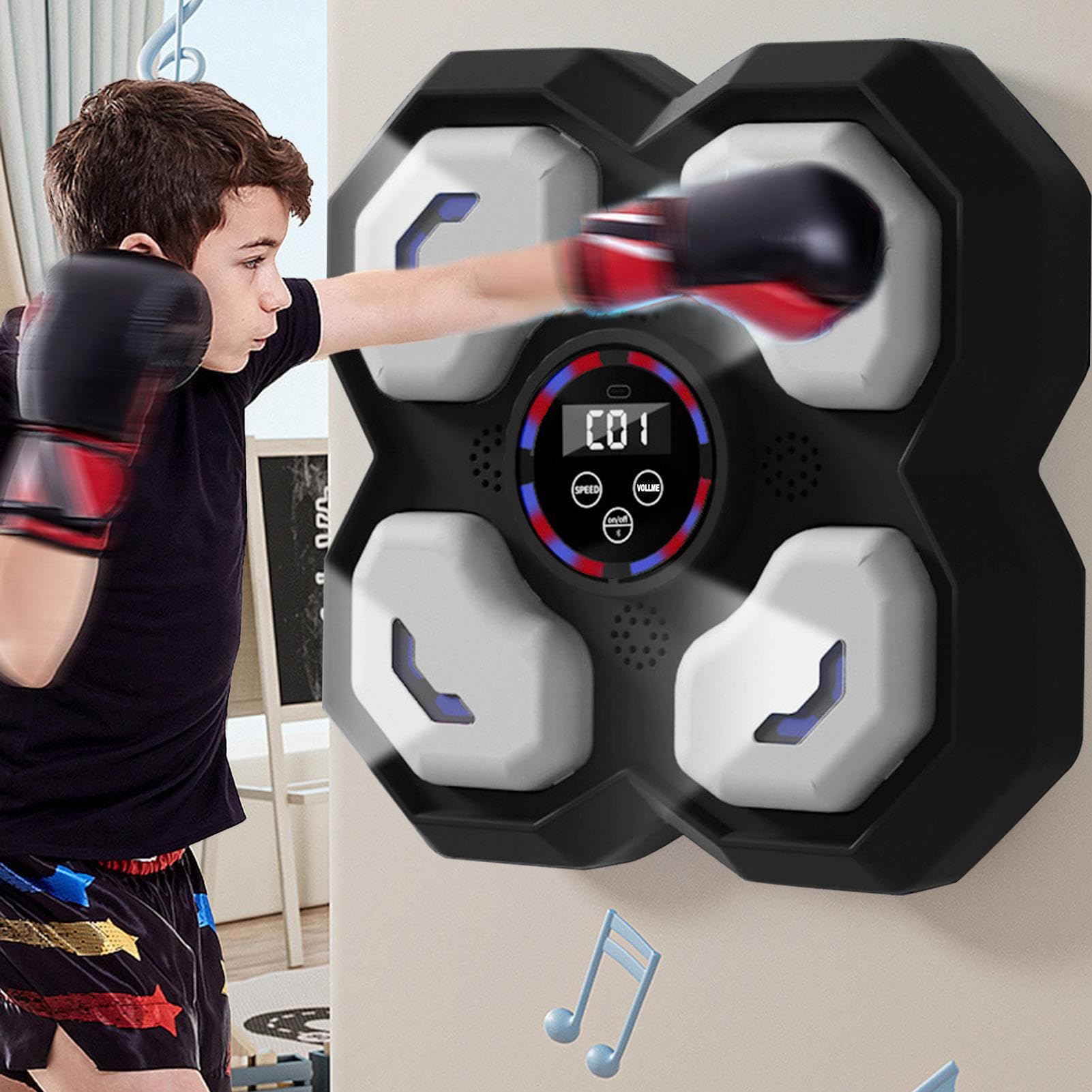 Entrenador Inteligente De Boxeo - Equipo Interactivo De Gimnasio Interior,Dispositivo De Entrenamiento De Perforación Inteligente De Música,Para Jóvenes Adolescentes Familias Y Amigos Para Gimnasio