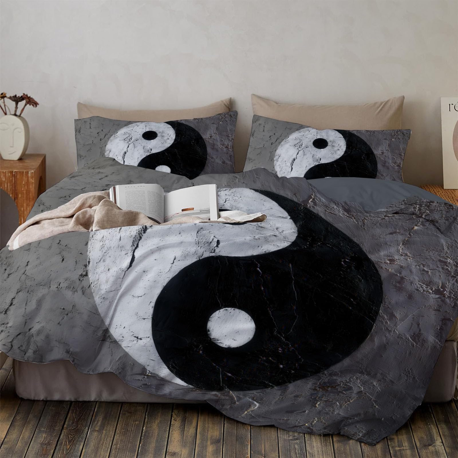 Parure de Lit 240x260 Yin Yang style industriel pour loft et chambre moderne