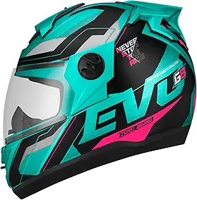 CAPACETE FECHADO PRO TORK EVOLUTION 788 G8 EVO FOSCO VERDE TURQUESA - PINK TAM. 56