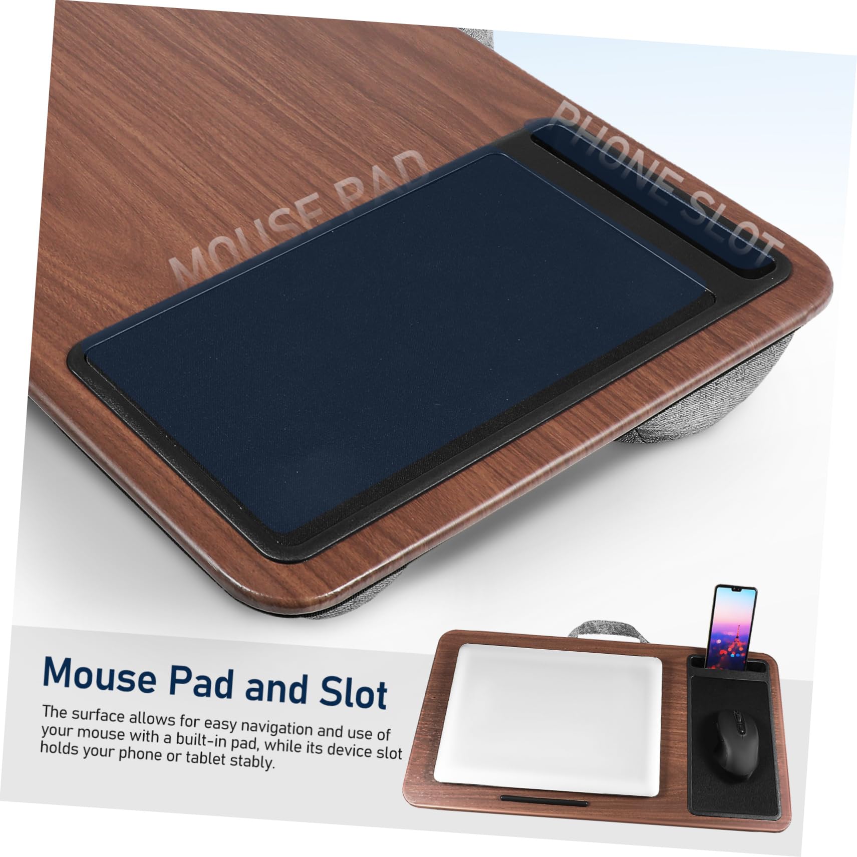 SEWACC Portable Lap Desk with Cushion Pads Versatile Laptop Table for Bed Couch Features Device Slot for Work Study and Entertainment