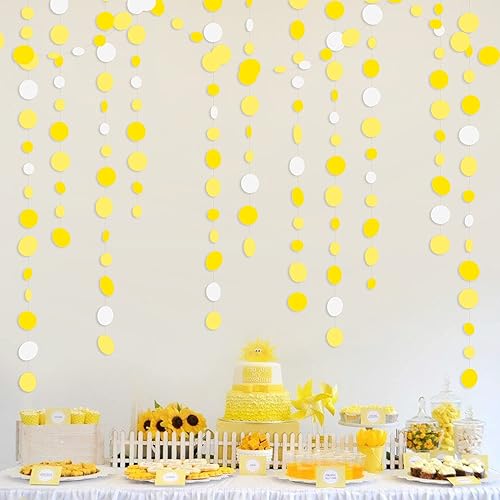 Miniatura 20 de Guirnalda de 46 pies de puntos circulares azul marino, negro y plateado, serpentina de lunares azul real y negro para cumpleaños, graduaciones