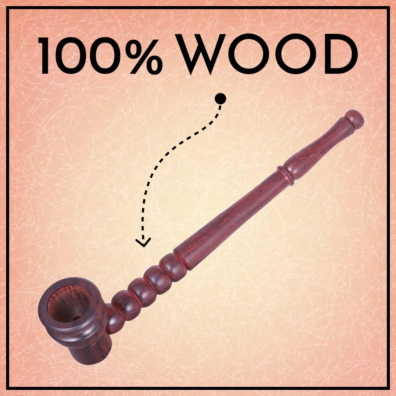 ROYAL SWAG Handmade Wooden Pipe with Brown Bowl – 6 Inch Compact Decorative Piece – Smooth Handle Finish – Traditional Look – Vintage-Inspired Collectible – 1 Unit – Made in India