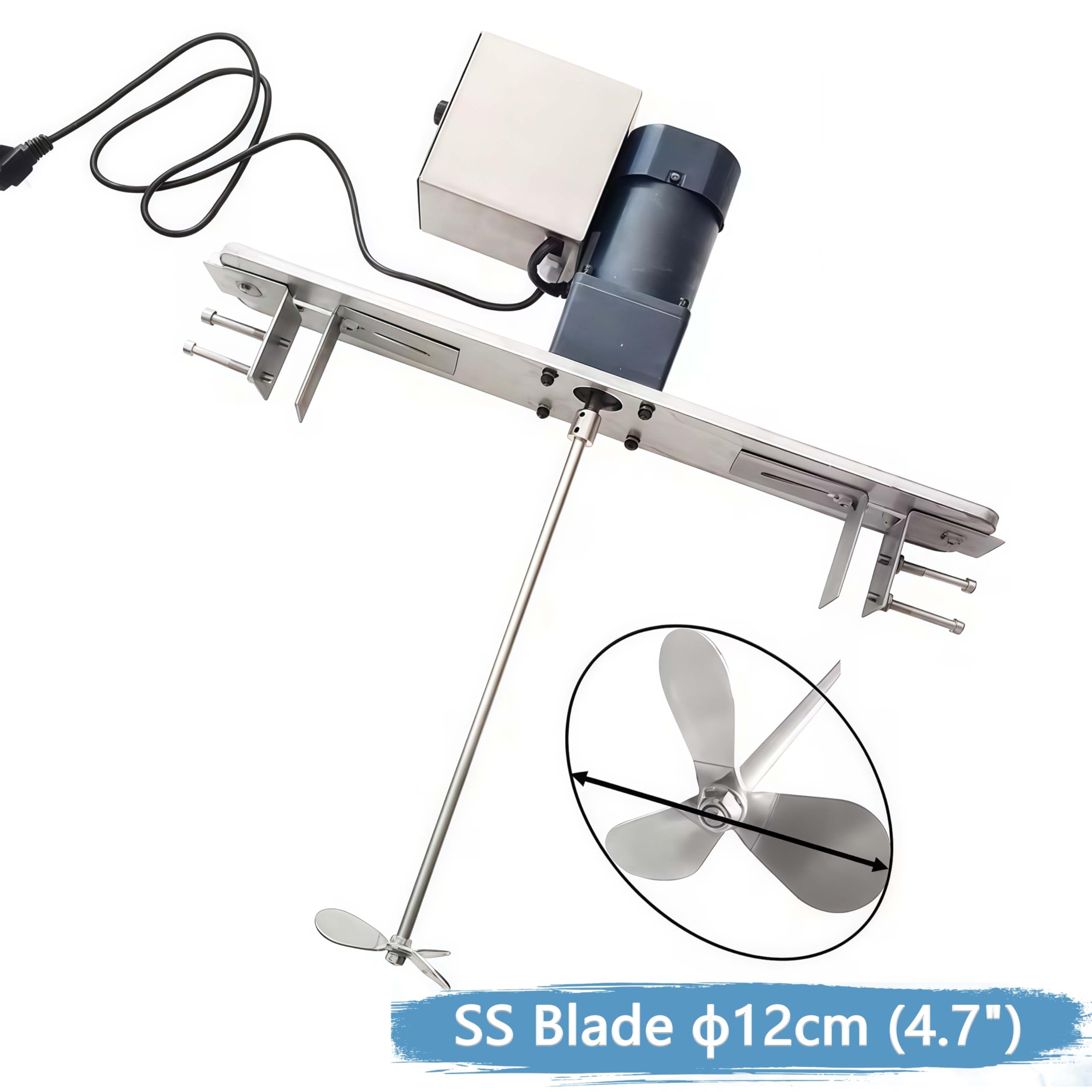 Mezclador de pintura industrial, agitador de acero inoxidable de 140 W, 300 RPM, par de torsión de 40 NM, colgador telescópico de 42-52 cm para agitar pintura y tinta, resistente de 220 V