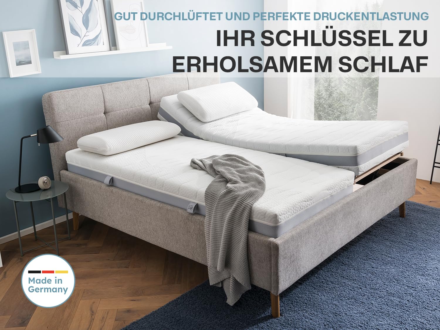Ravensberger Matratzen Tonnentaschenfederkern-Matratze Ravo-Spring - Härtegrad H3, mittelfest - 90 x 200 cm, Höhe 22 cm - 7-Zonen - Standard 100 by Oeko-TEX Zertifiziert