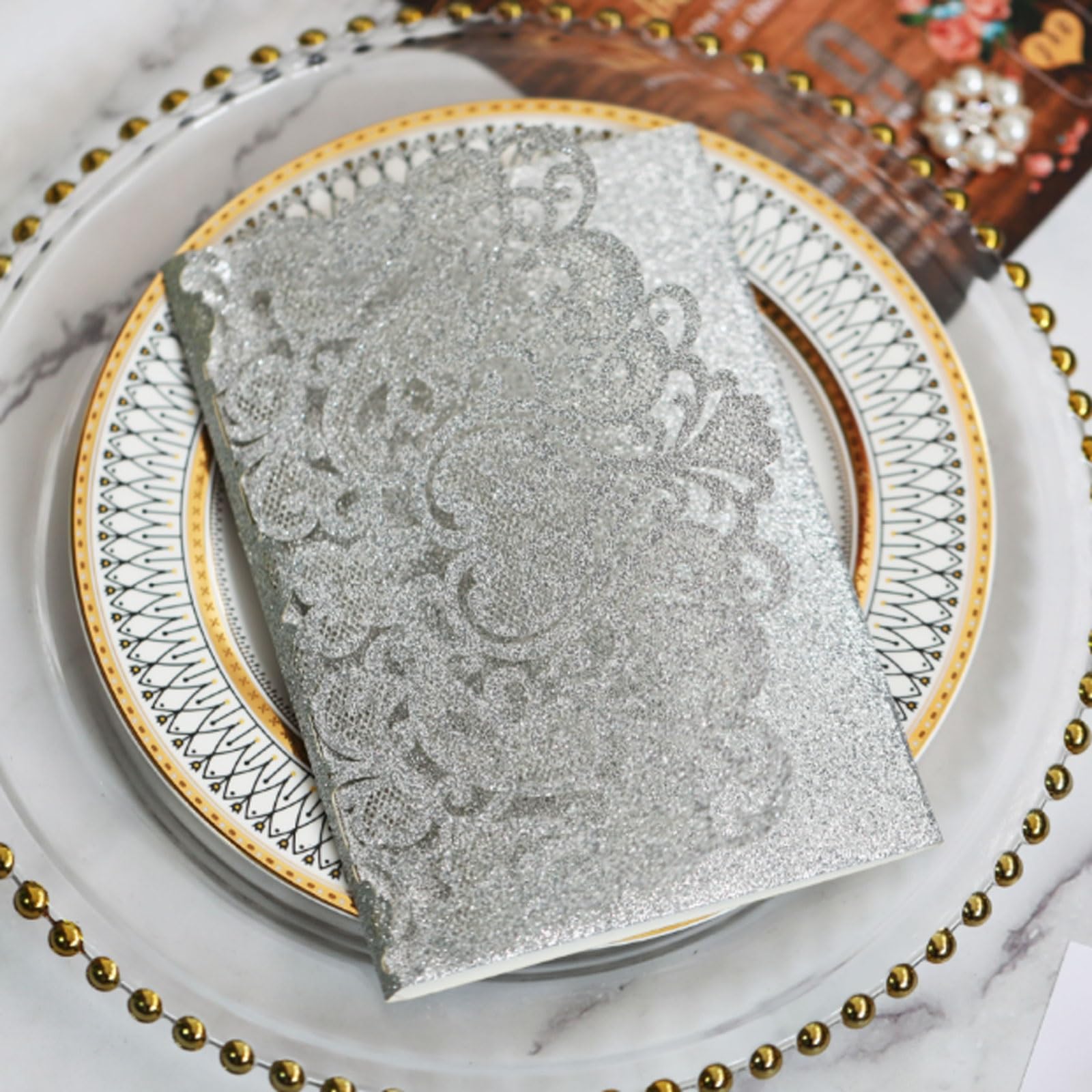 10 Inviti Nuziali 3D Pop-Up con Busta, Biglietti Matrimonio Laser per Anniversario e Compleanno, Regalo Elegante(E)