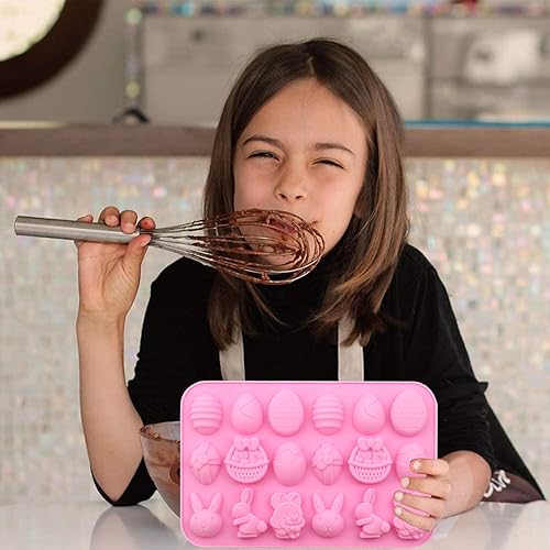 Miniatura 5 de Molde de silicona para Pascua, molde de silicona para chocolate en forma de huevo, moldes para hornear para dulces de Pascua, mini jabón, pastel de