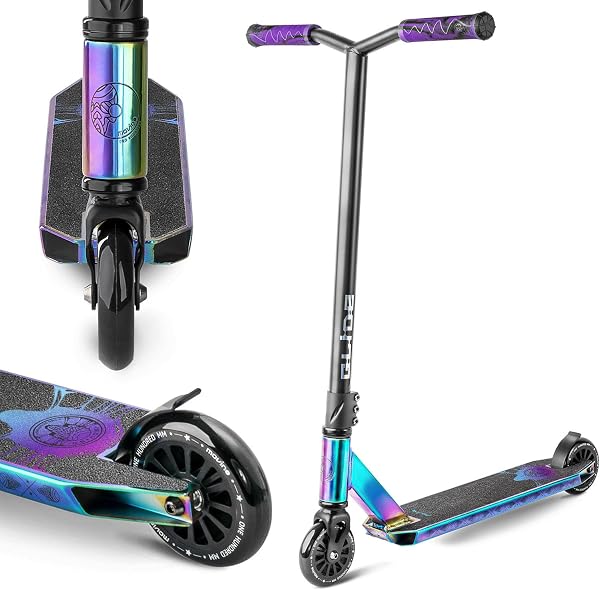 Movino Glide Monopattino Freestyle Leggero per Principianti - Robusta Pedana in Alluminio e Cuscinetti ABEC 9 - Trick allo Skatepark - Bambini Adolescenti - Ruote 100 mm - Scooter Acrobatico - 1