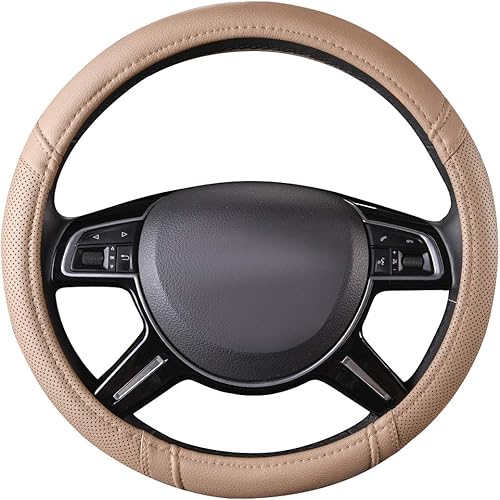 Miniatura 4 de Nuevo, cuero clásico automotriz volante universal cubiertas Car Pass, Beige