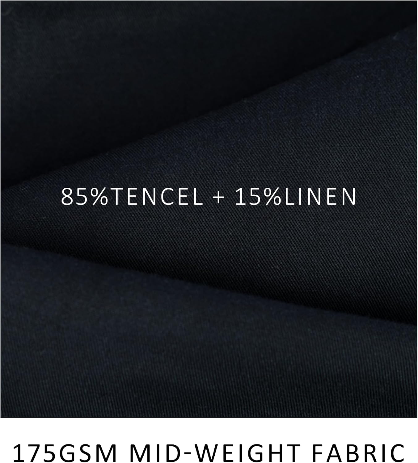 Men's Linen Shorts with Elastic Waist Breathable Relaxed Fit Mid-Length Casual Shorts