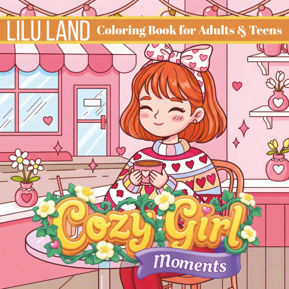 Cozy Girl Moments: Cozy Daily Girl Life Coloring Book Featuring Cute Relaxing Moments for Teens and Adults ( Cozy Cute Daily Activities Coloring Book )