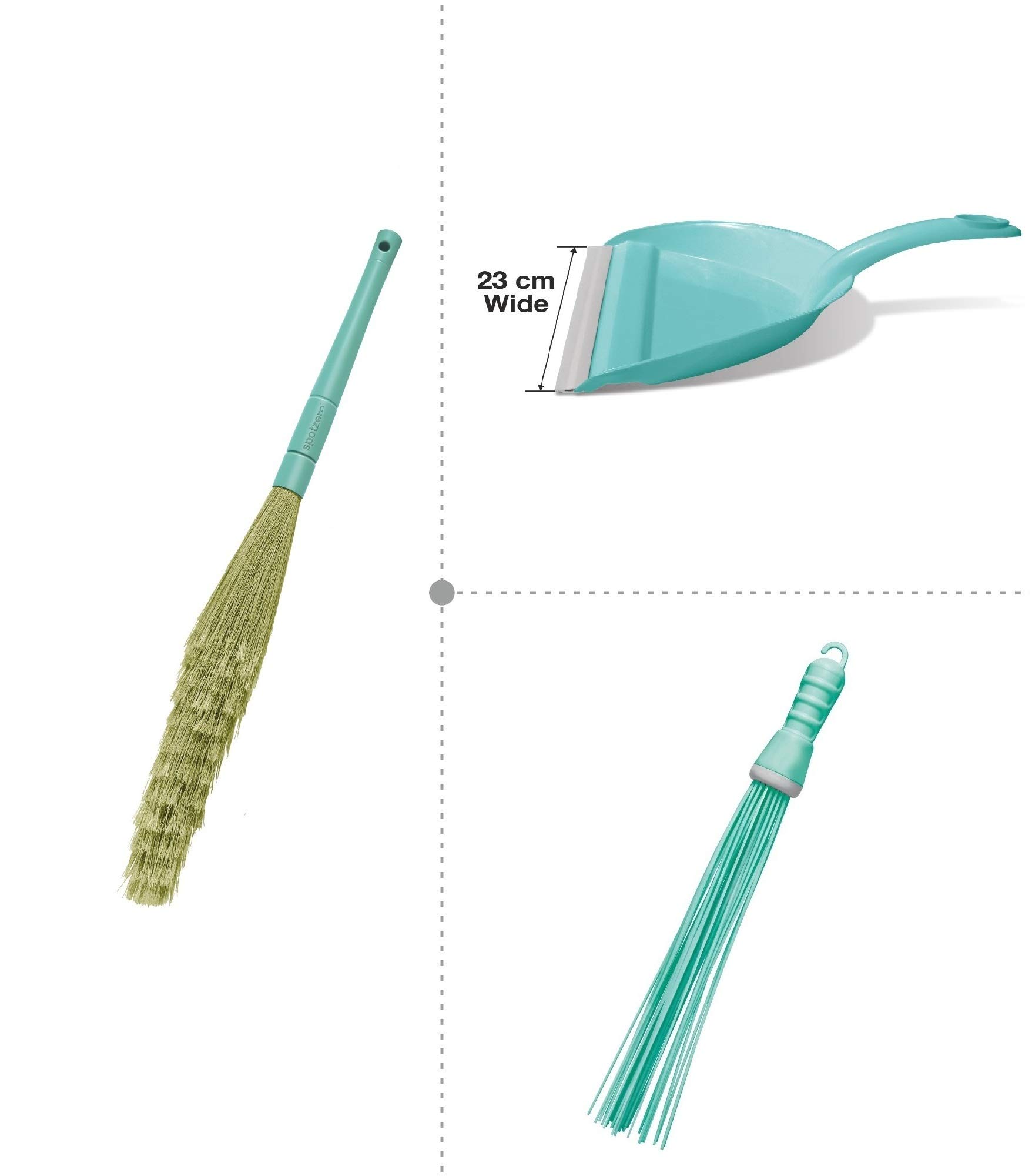 spotzero Plastic Zero Dust Broom with Pan (Standard, Aqua Green) (B07SH85Q5P) Amazon Price History, Amazon Price Tracker