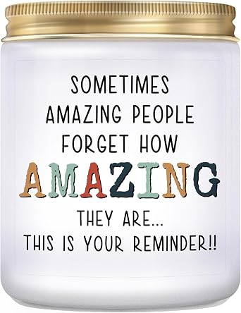 KLL Gifts for Women - Youre Amazing Candle - Mothers Day Gifts, Christmas Gift for Women, Birthday, Thank You Inspirational Appreciation Gift for Woman Mom Coworker Sister Wife - Lavender Scented