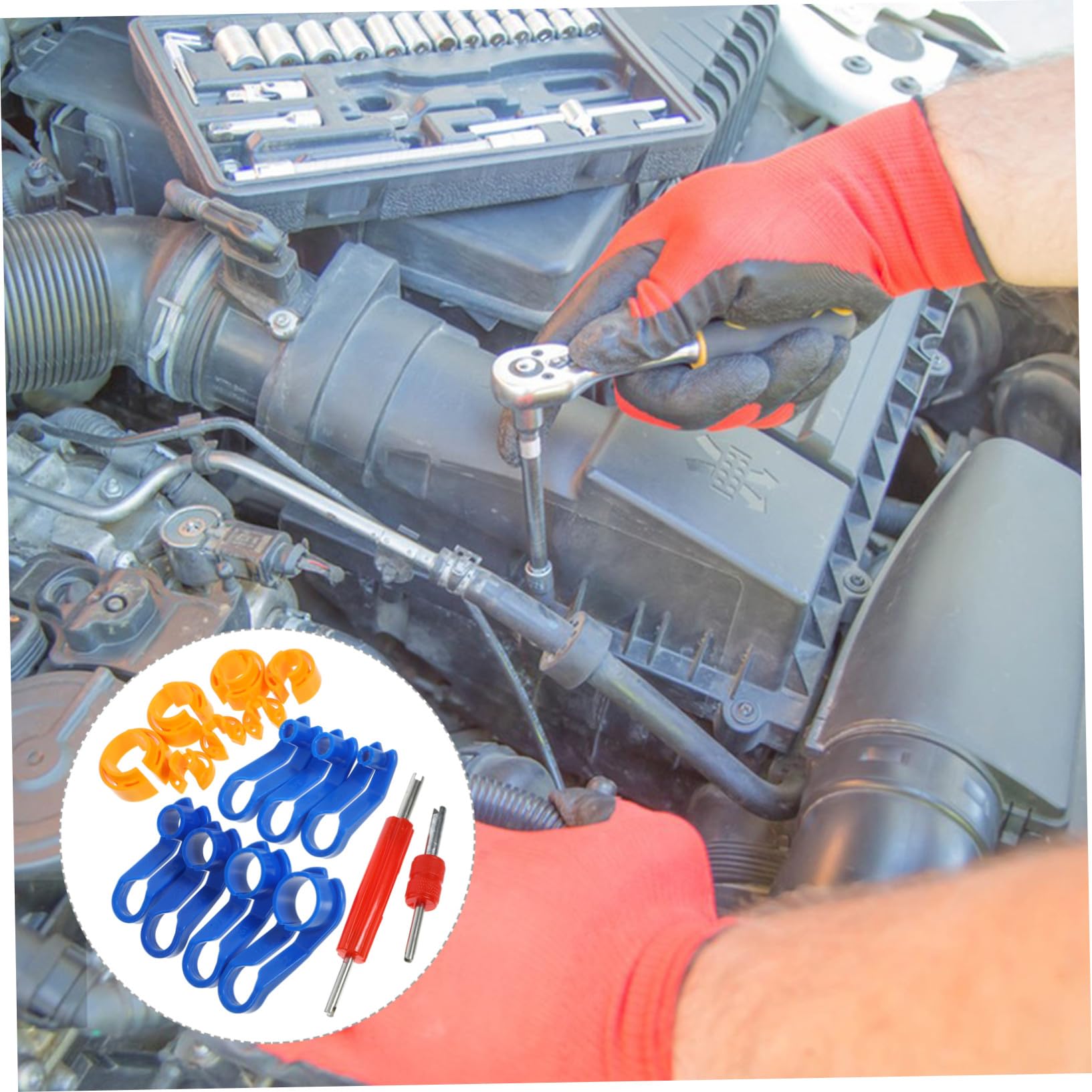 1 Jeu Boucle de Tuyau de climatisation de Voiture cœur Doubler Pince à démonter Les durites conditionneur Buse Outils Automobiles Outil de dégagement du Tuyau de Chauffage Fer Blue